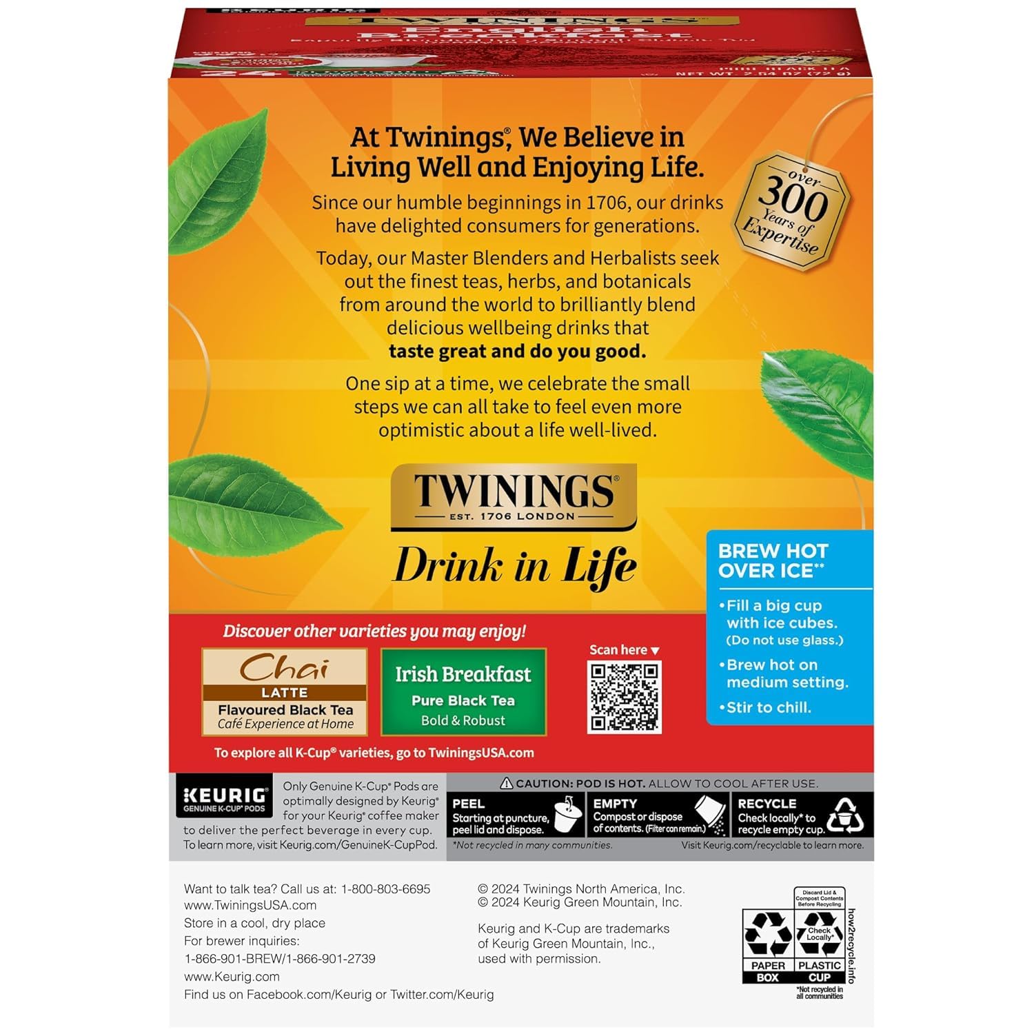 Twinings English Breakfast Tea K-Cup Pods for Keurig - 48 Count (Pack of 2) | Caffeinated Black Tea with Smooth Robust Flavor | Perfect for Morning Boost, Office Break or Afternoon Relaxation