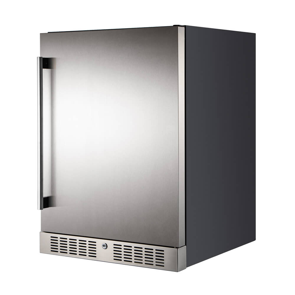Premium 5.3 Cu.Ft Stainless Steel Built-In Undercounter Wine Beverage Refrigerator - Single Door Design (Model SAK95276) for Home Bars, Restaurants & Entertaining Spaces