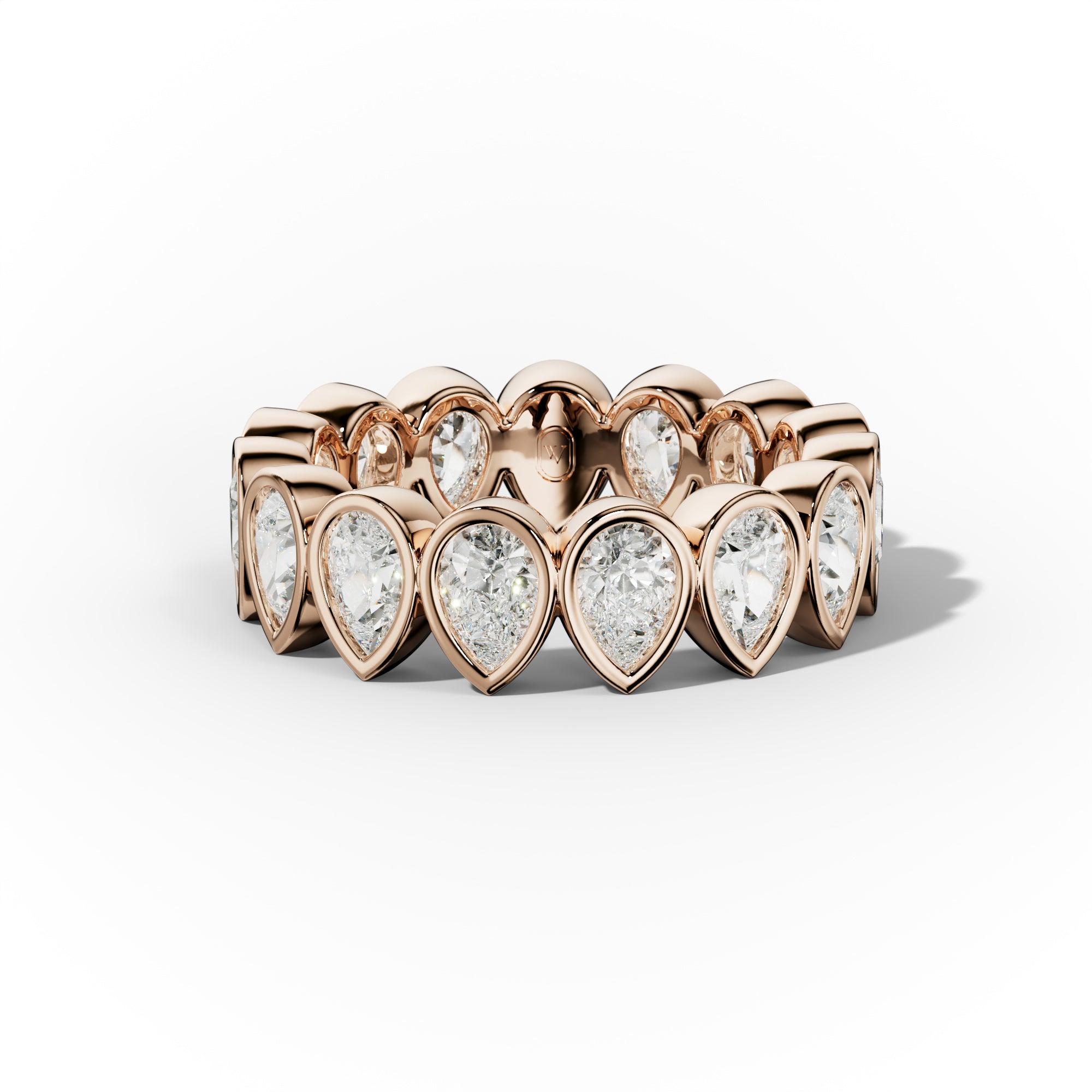 3.0 Carat Pear Cut Diamond Eternity Wedding Band - Bezel Set Engagement Ring for Women, Perfect for Anniversary, Proposal & Special Occasions