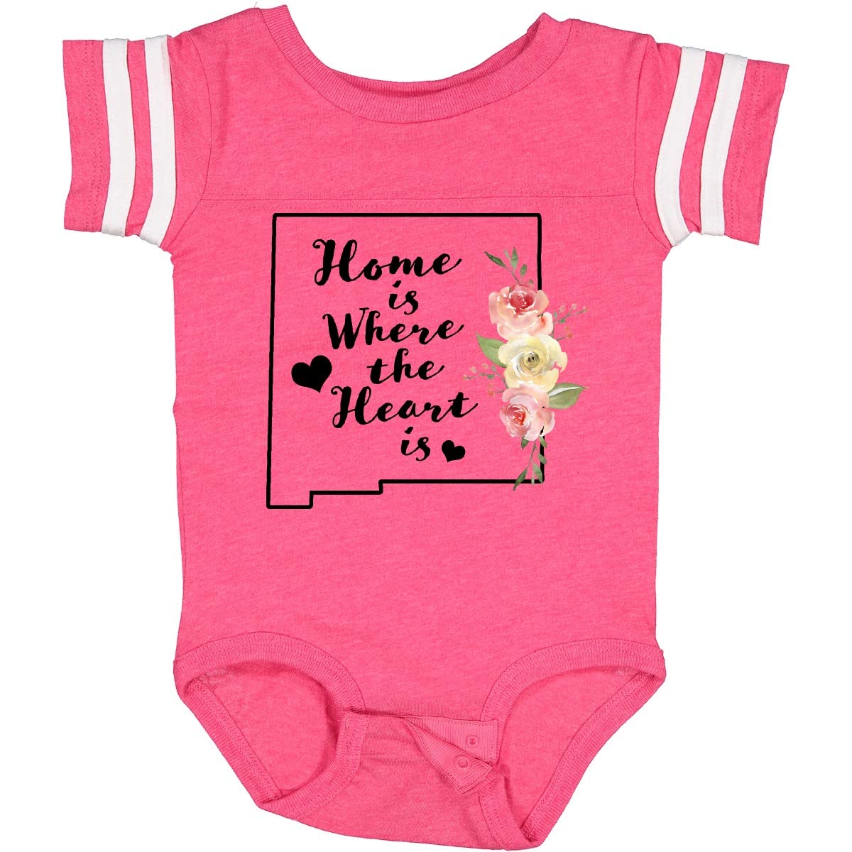 Inktastic New Mexico Home is Where The Heart is Watercolor Baby Bodysuit - Soft Cotton Infant Bodysuit for Boys & Girls, Cute State Pride Outfit for Newborns, Photo Shoots & Family Gatherings
