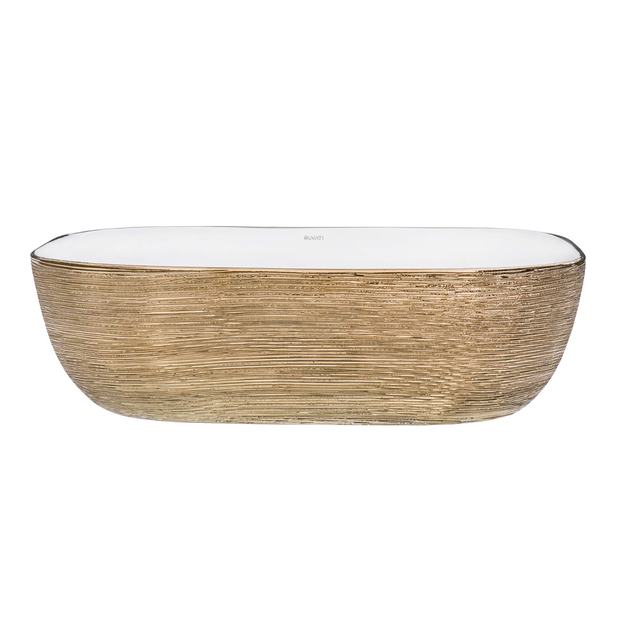 Ruvati 20 x 16 Inch White Ceramic Rectangular Vessel Sink - RVB2016WR | Rose Gold Decorative Art Bathroom Sink for Vanity Countertop | Small Modern Above Counter Basin for Powder Room, Guest Bath & Master Bathroom