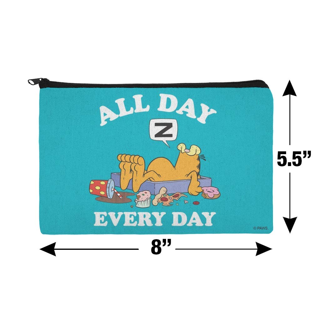 Garfield Themed Makeup Bag Organizer - Cute Cartoon Cosmetic Pouch for Daily Use | Perfect for Travel, Gym & School Essentials Storage