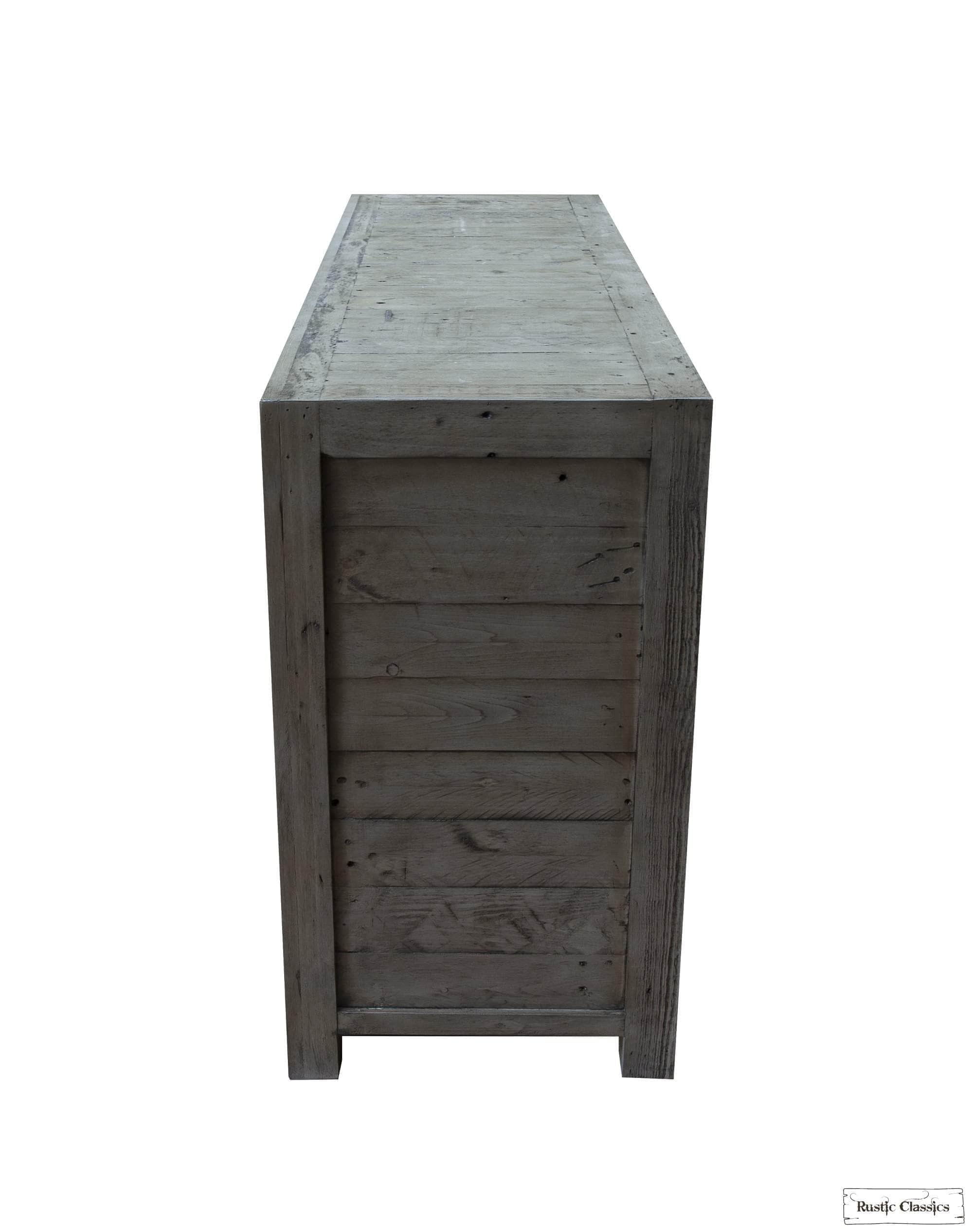 Whistler Reclaimed Wood 7-Drawer Dresser in Grey - Vintage Style Bedroom Furniture for Storage & Organization