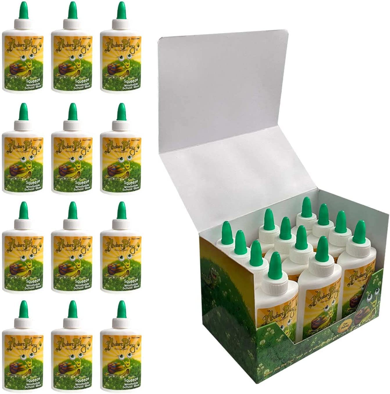 12 Pack of 4 oz. Washable School Glue - Non-Toxic Bulk School Supplies for Kids, Classroom, Arts & Crafts - Case of 96 Bottles - Perfect for Teachers, Students & DIY Projects