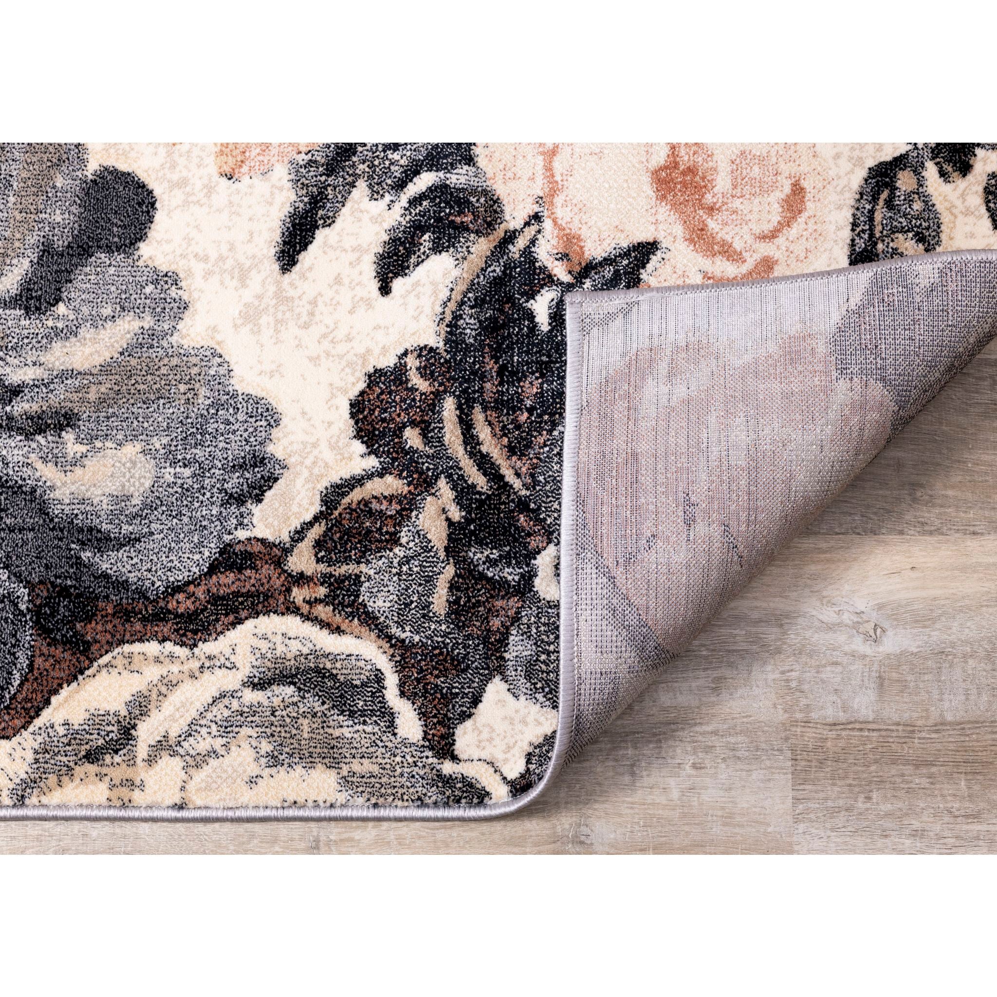 Stylish Abbey Area Rug 6x9 Feet - Soft Non-Slip Living Room Rug for Home Decor, Bedroom, Office - Modern Floral Design for Cozy Spaces