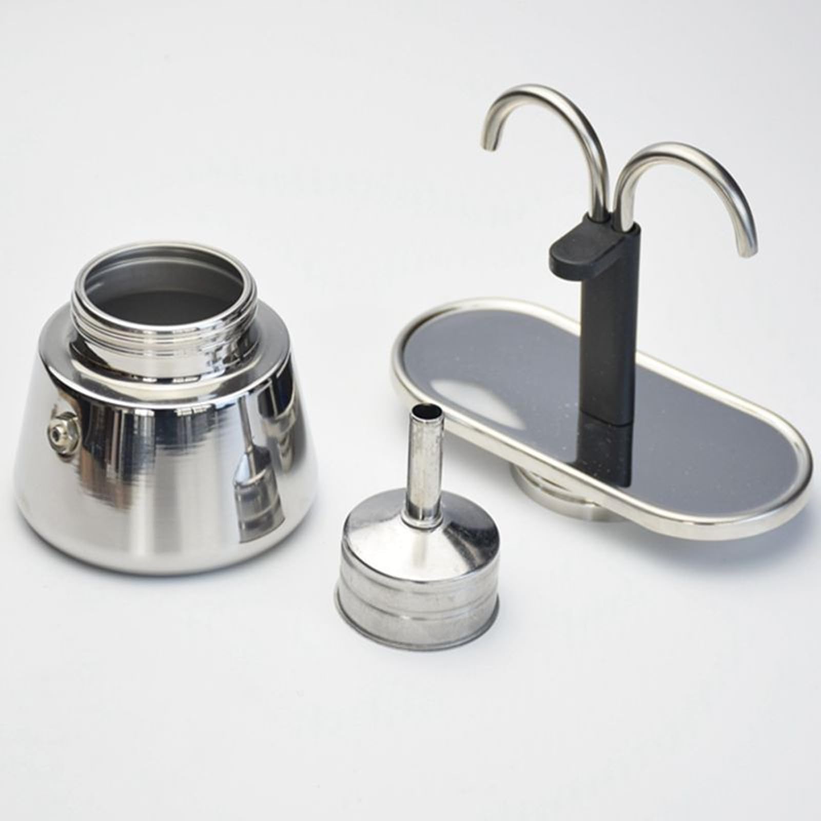 Premium Stainless Steel Moka Pot - 3 Cup Italian Stovetop Espresso Maker for Strong Coffee - Perfect for Home, Office & Camping Use