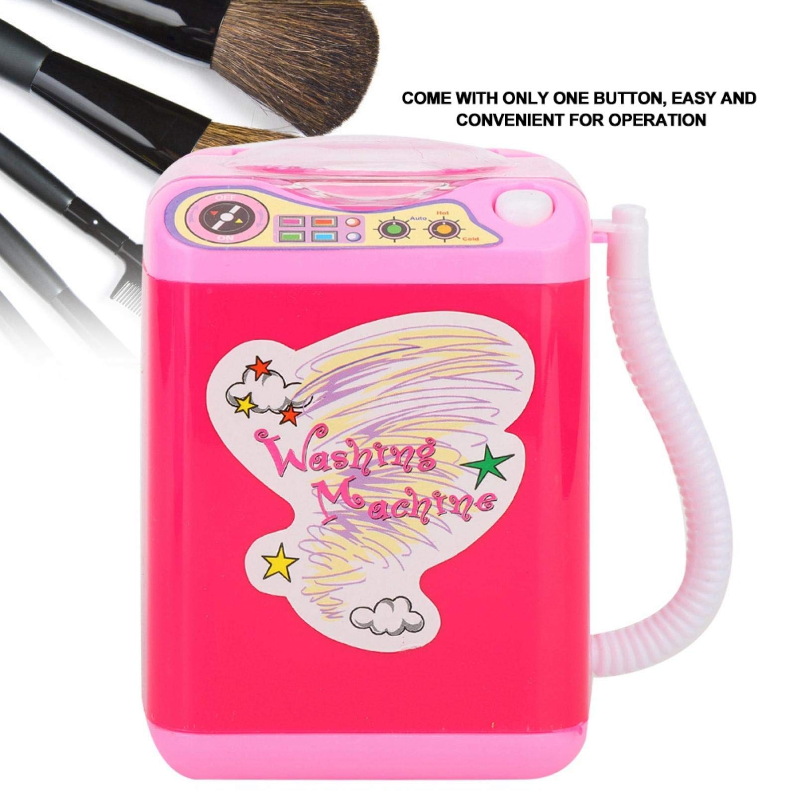Electric Makeup Brush & Sponge Cleaner Machine - Automatic Cosmetic Tool for Women, Mini Simulation Washing Device (Red) | Perfect for Home & Travel Makeup Cleaning