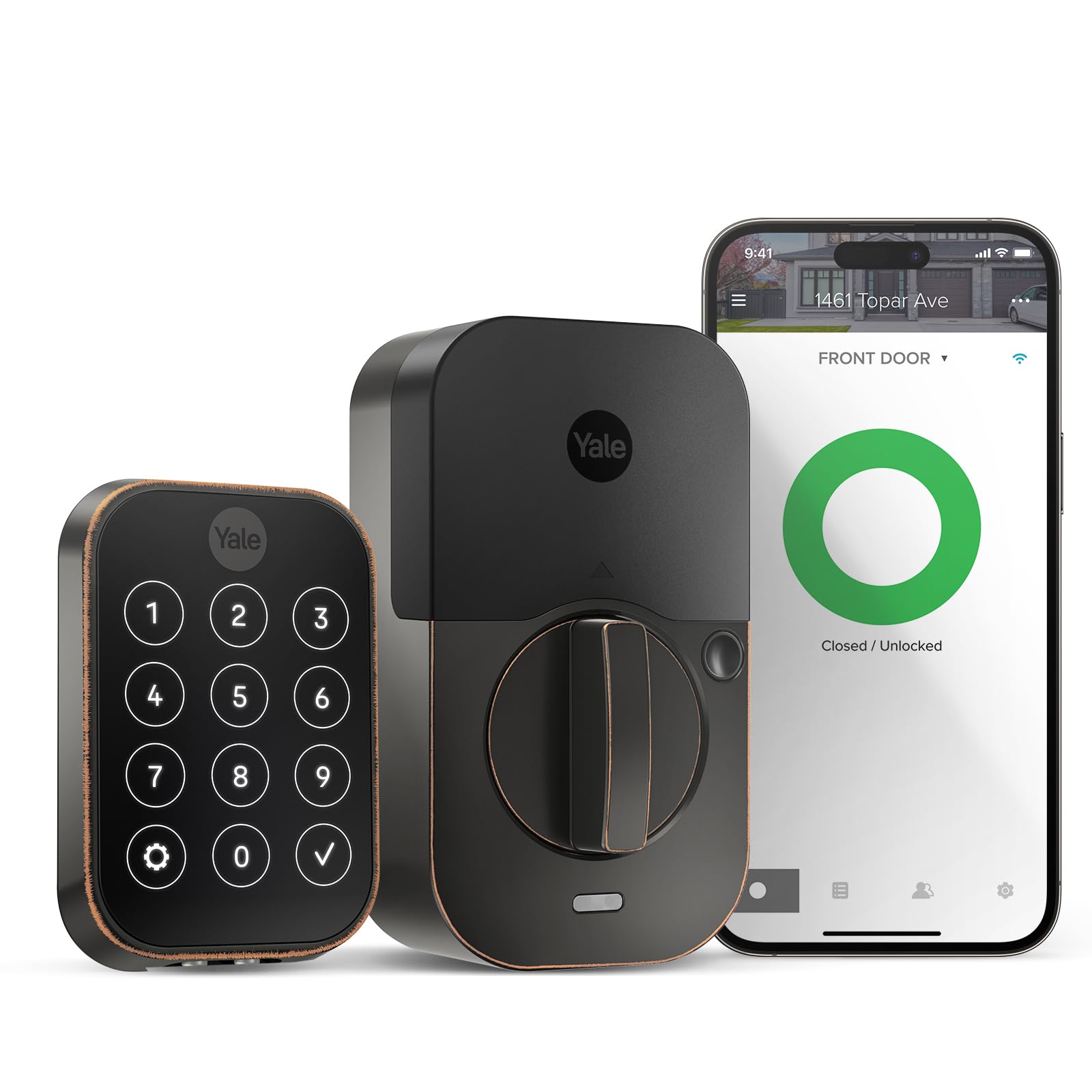 Yale Assure Lock 2 Deadbolt - Smart Keyless Entry Wi-Fi Door Lock with Keypad, Oil Rubbed Bronze Finish, Remote Access & Code Entry (YRD450-WF1-0BP) - Ideal for Home Security & Smart Home Automation