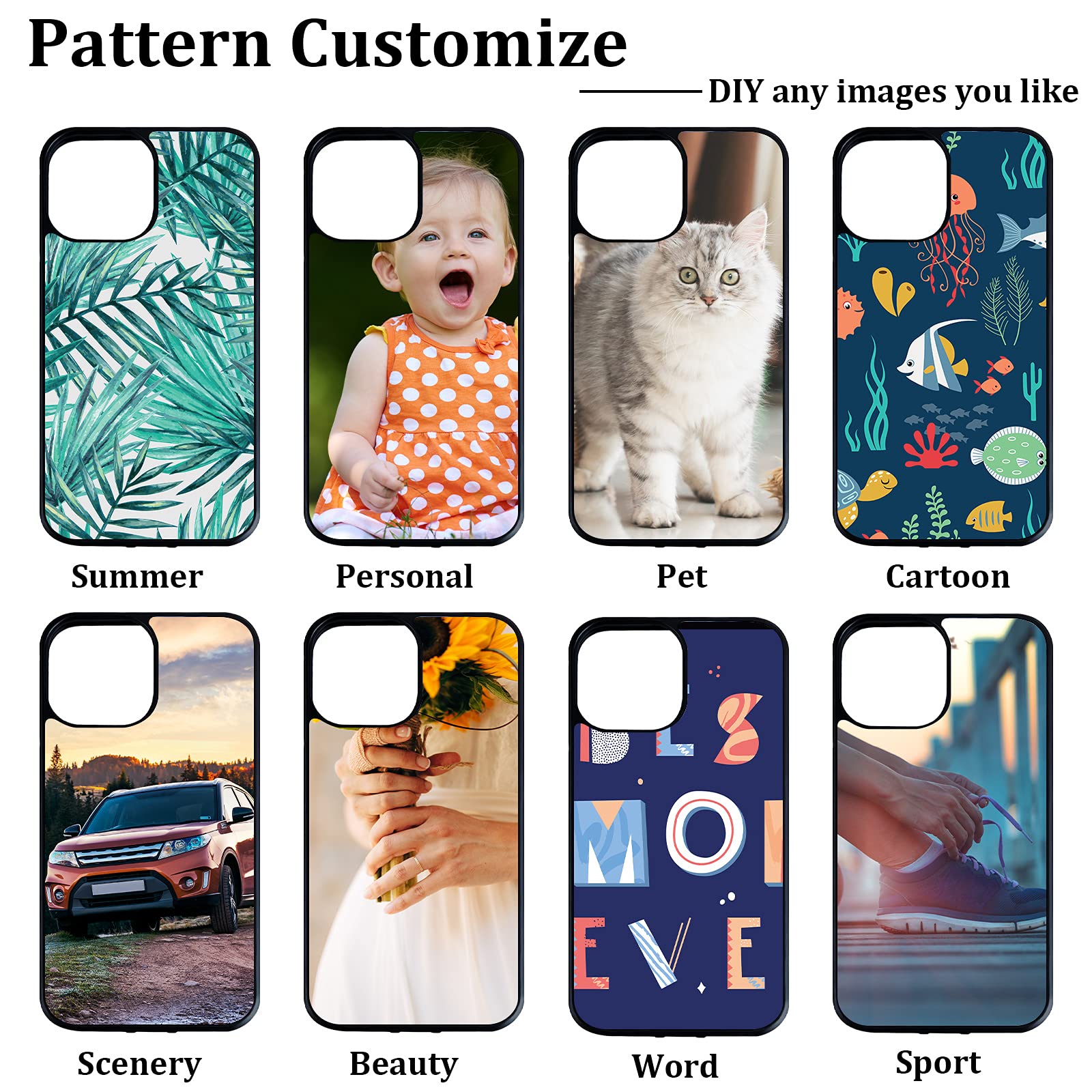 Konohan 6-Piece Sublimation Blank Phone Case Set - DIY Printable Heat Press Rubber Protective Covers for iPhone 12/12 Pro - Customizable Designs for Gifts, Personal Use & Small Business