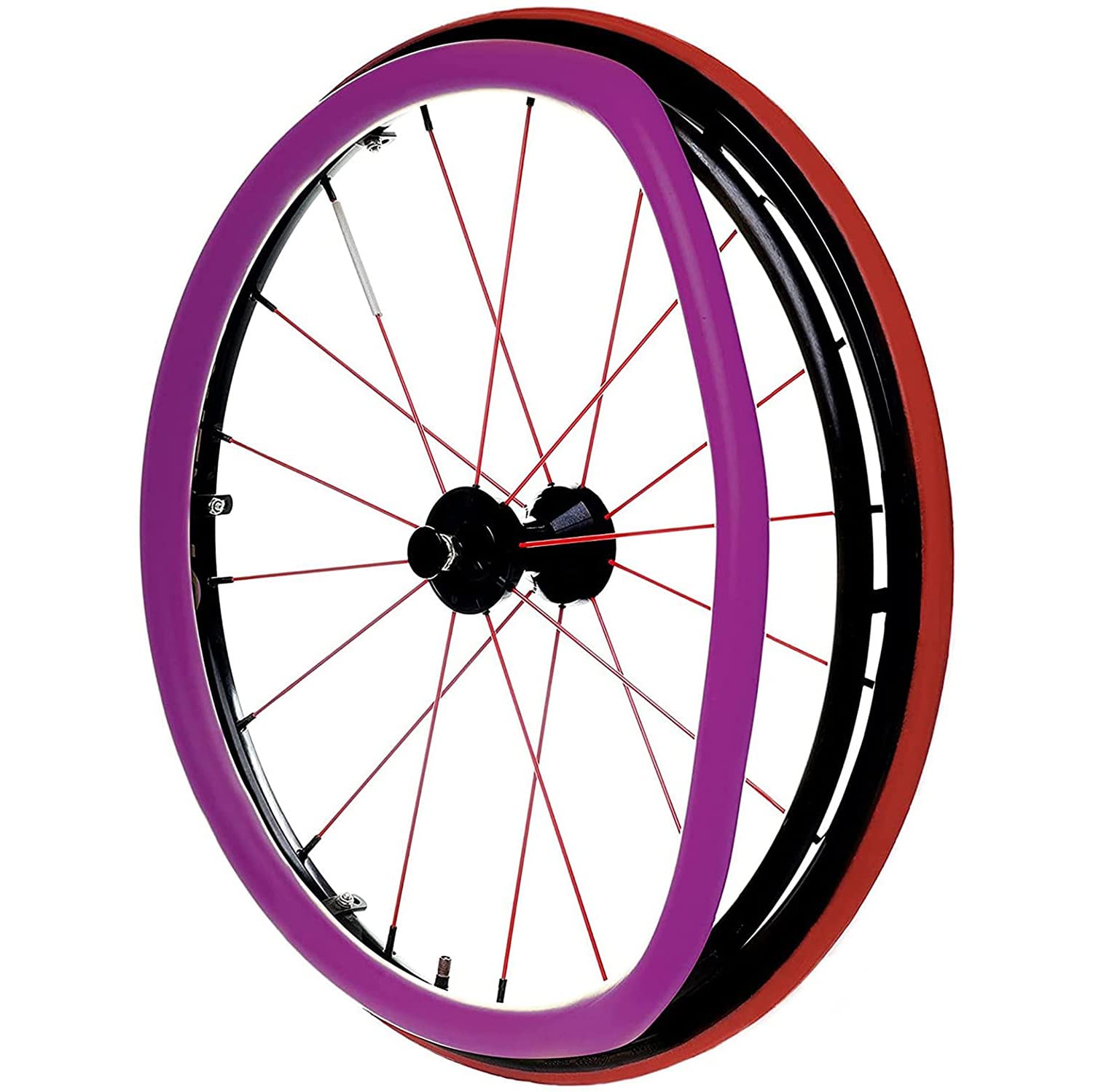 24-Inch Wheelchair Wheel Covers | Non-Slip Silicone Push Rim Covers for Improved Grip & Traction | Hand Protection Sleeves for Wheelchair Users | Ideal for Outdoor Activities, Daily Commuting & Rehabilitation