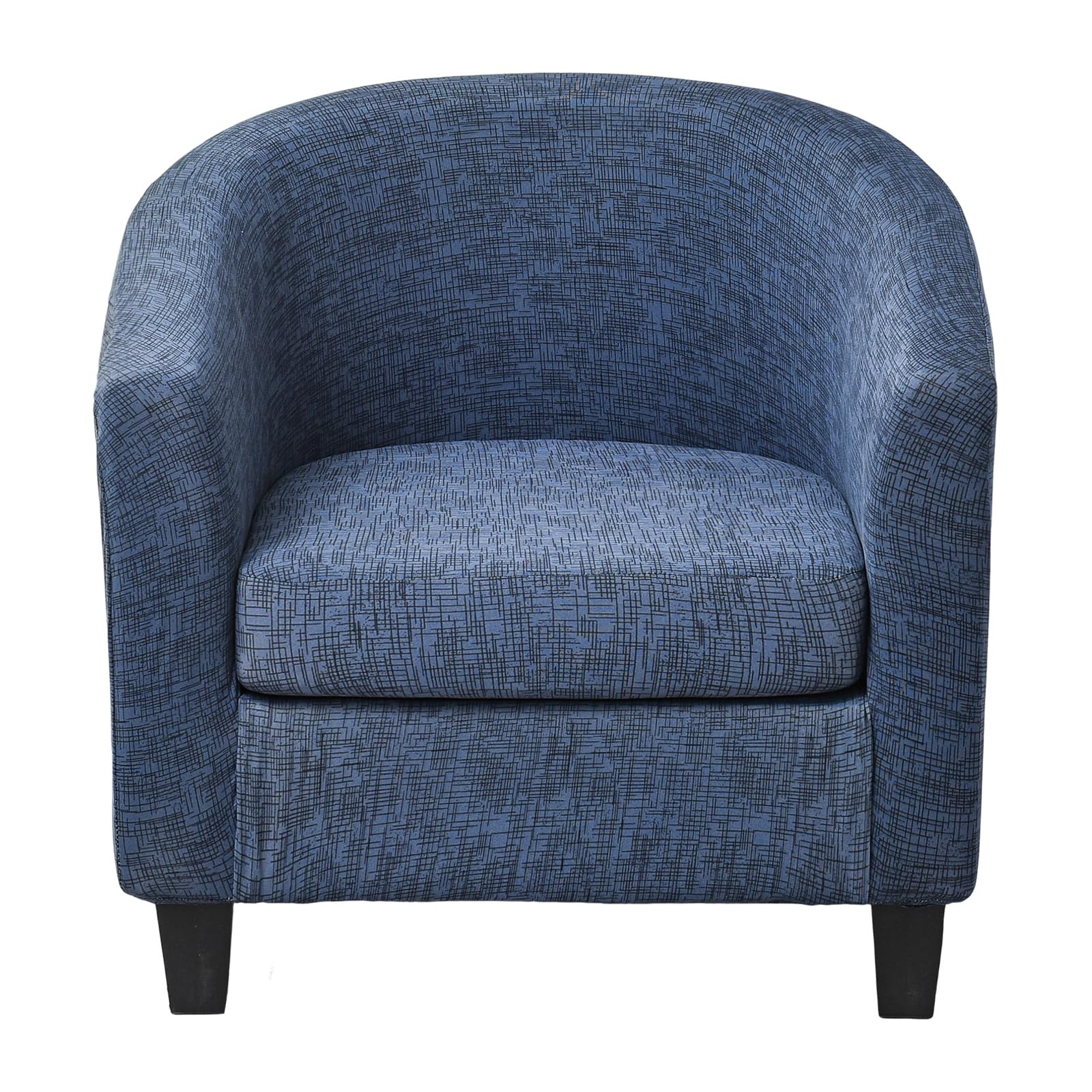 KRFOONN 2-Piece Stretch Printed Round Barrel Chair Slipcover Set - Elastic Bottom Removable Tub Chair Covers, Furniture Protector for Living Room, Sofa & Office - Soft Fabric Club Chair Cover (B7 Style) - Perfect for Home Decor, Pet Protection & Spill Prevention