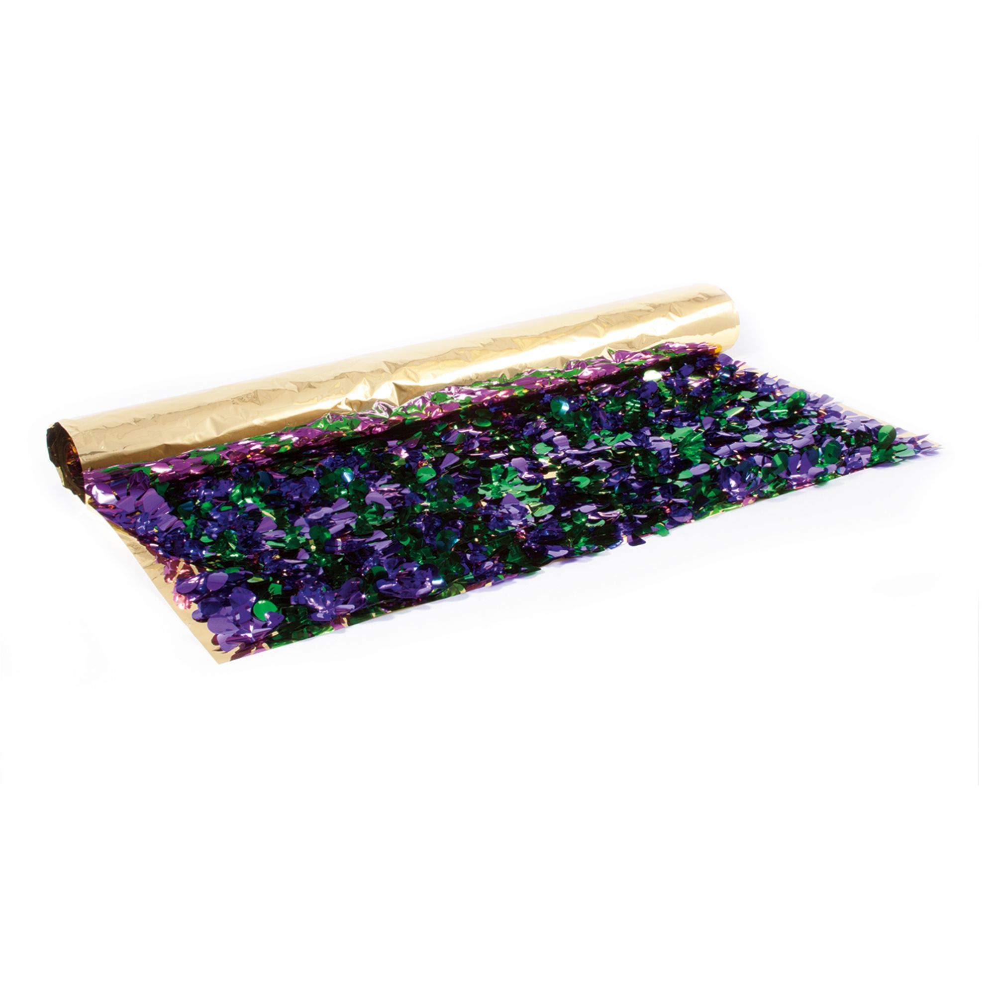 CC Home Furnishings 15ft Purple & Green Mardi Gras Metallic Floral Party Streamers - Perfect for Carnival Decorations, Birthday Parties & Festive Events