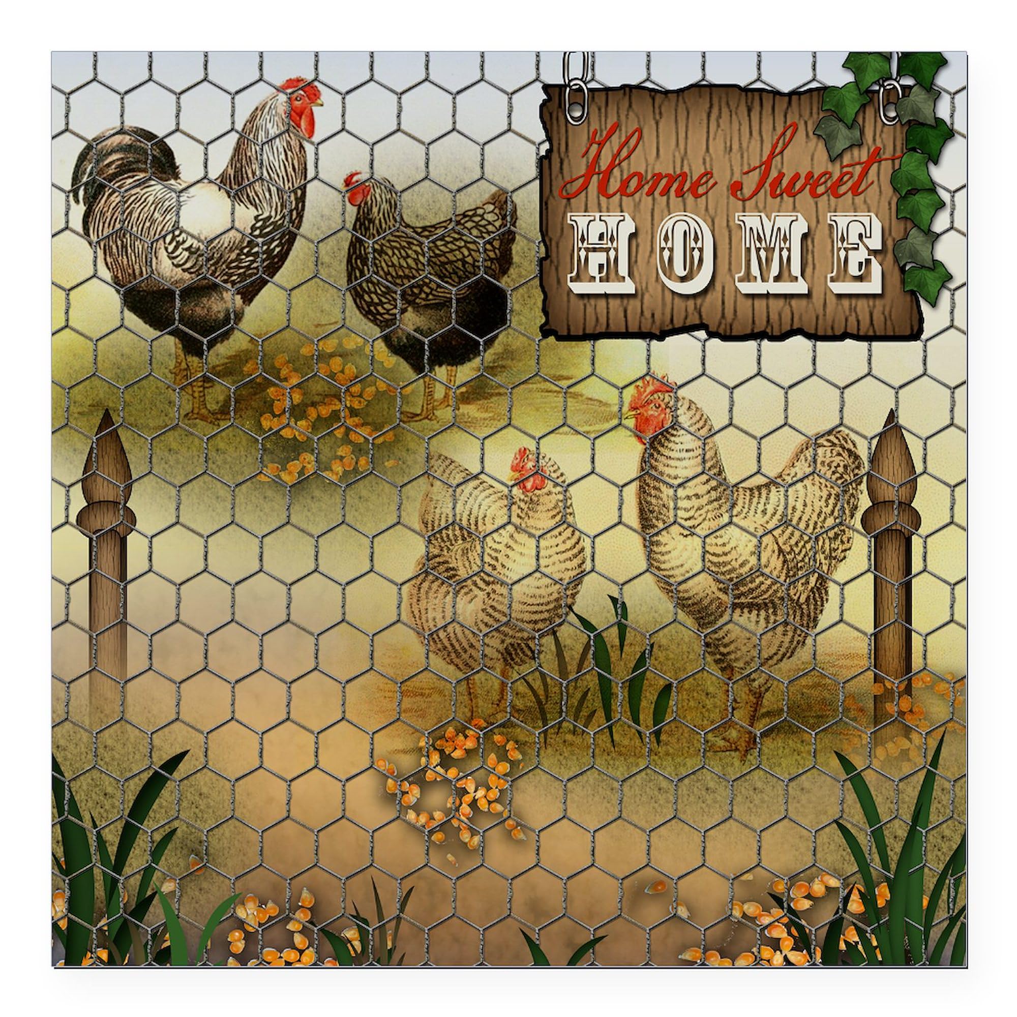 Home Sweet Home Chickens 3x3 Inch Square Car Magnet - Funny Bumper Sticker for Cars, Trucks & Vehicles - Perfect for Farmhouse Decor & Chicken Lovers