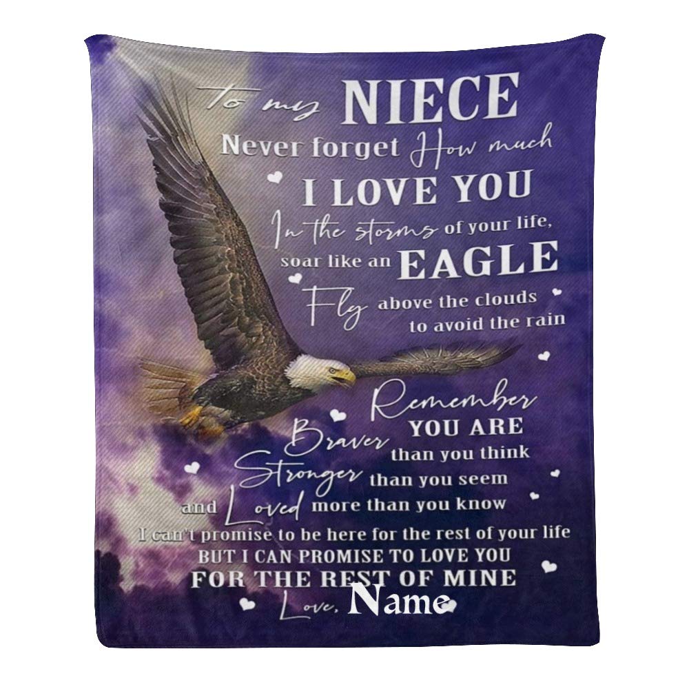 Custom Personalized Fleece Throw Blanket with Name - Soft 50x60 Inch Blanket for Niece, Gifts, Christmas & Birthdays - Cozy for Bed, Sofa & Travel