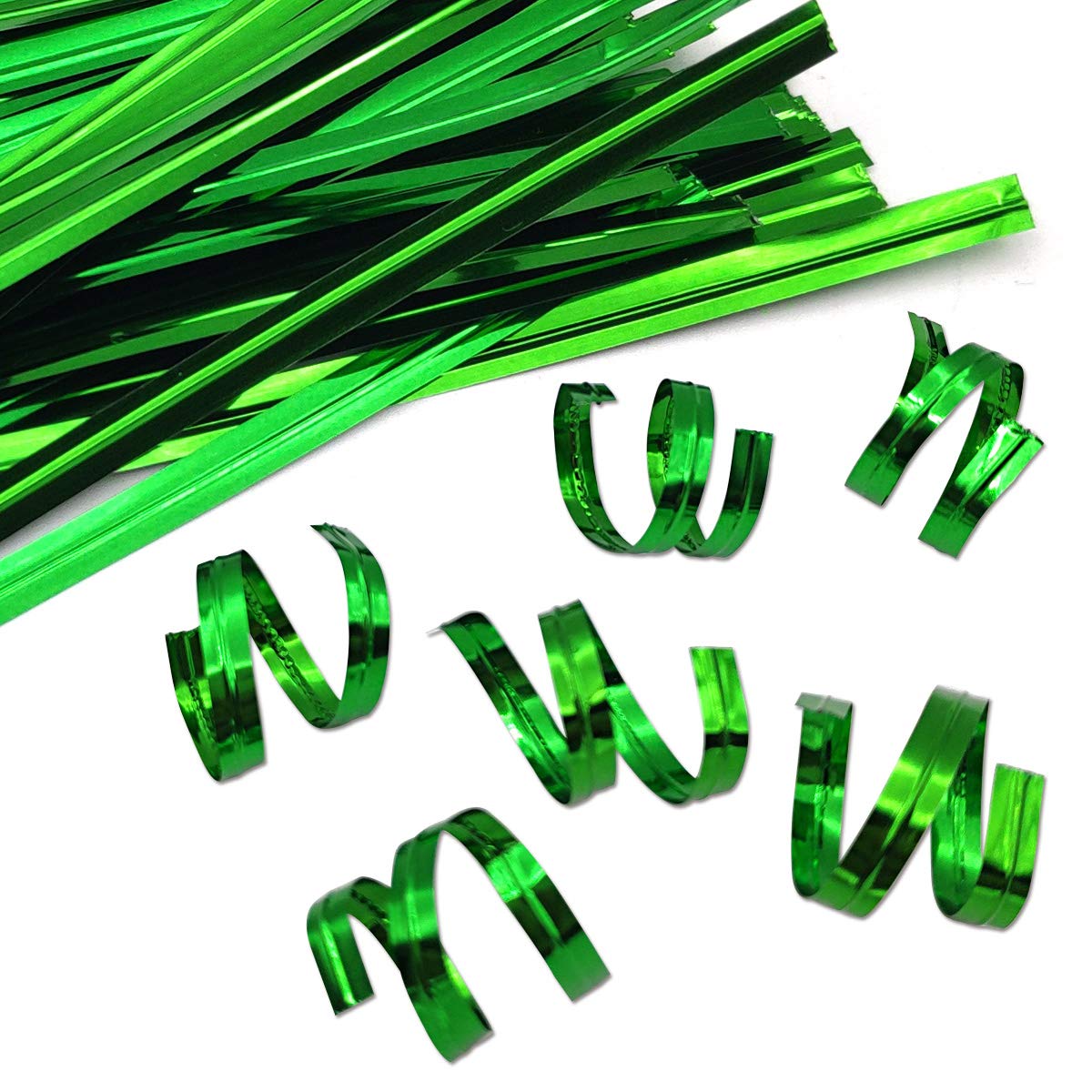600PCS 4-Inch Metallic Twist Ties - Reusable Plastic Cable Ties for Bread Bags, Candy Bags, Party Decorations, Cake Pops & Gift Wrapping (Green) - Perfect for Baking, Organizing & Crafting