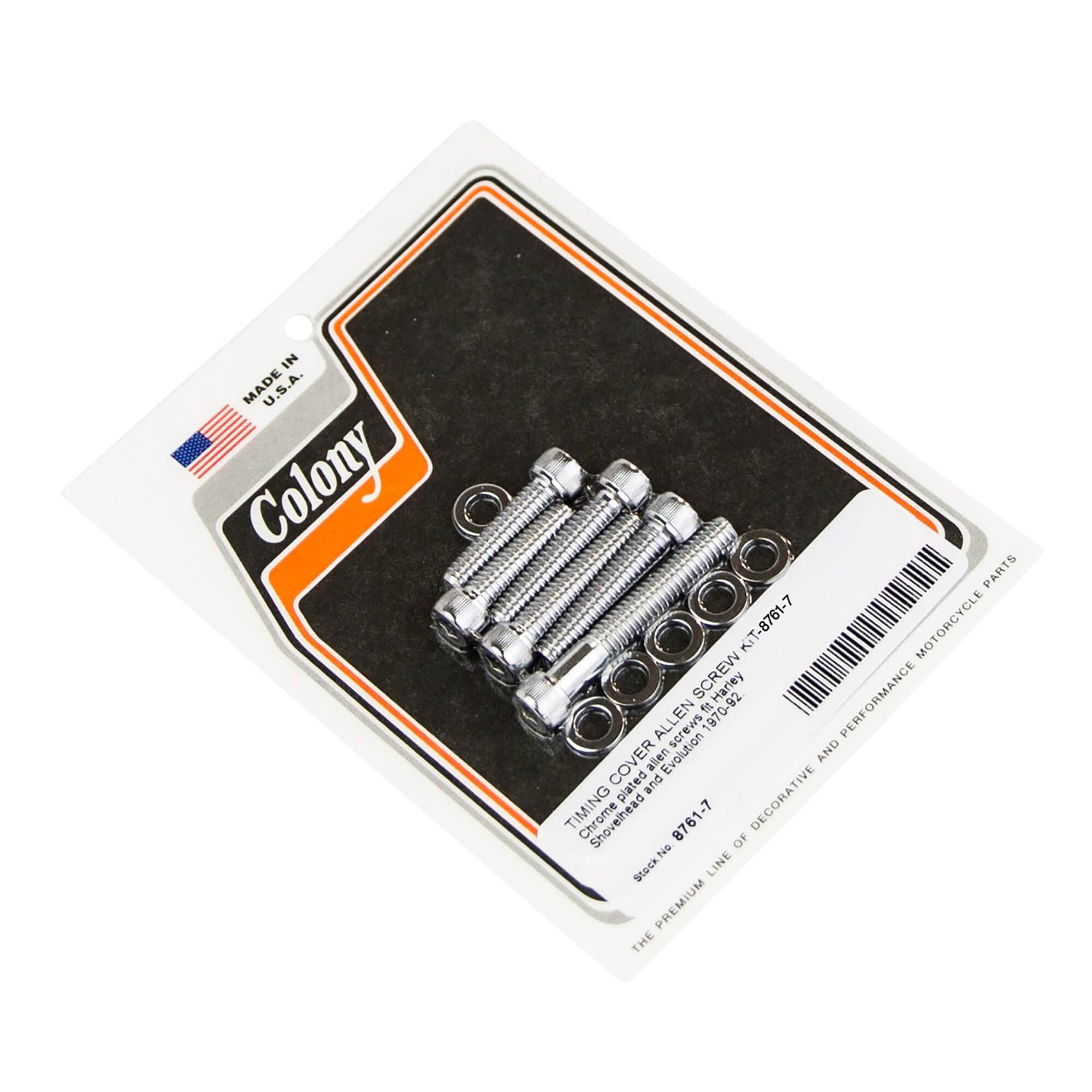 1970-1992 Harley Davidson Shovelhead/Evo Timing Cover Knurled Allen Screw Kit - Chrome Plated Motorcycle Engine Repair Parts for DIY Maintenance & Restoration Projects