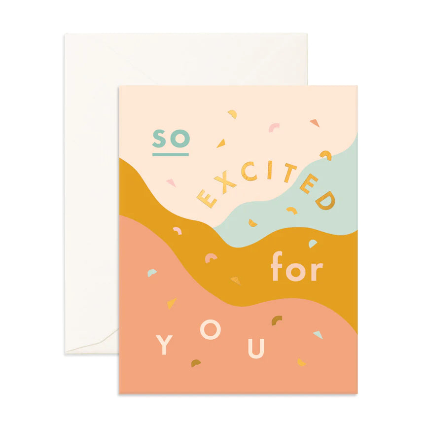 Beautiful 'So Excited For You' Greeting Card - Perfect for Congratulations, Baby Showers & Special Occasions