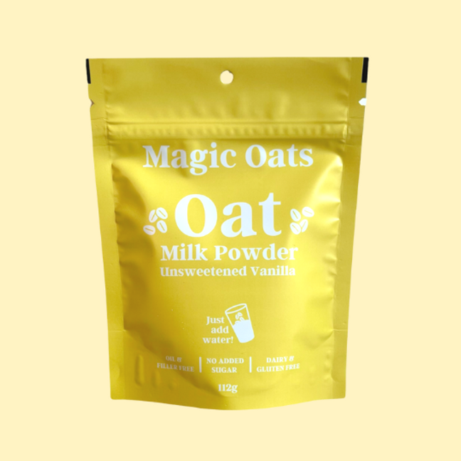 Organic Vanilla Unsweetened Oat Milk Powder by Magic Oats - Dairy-Free, Vegan, Gluten-Free Plant-Based Milk Alternative for Coffee, Smoothies & Baking