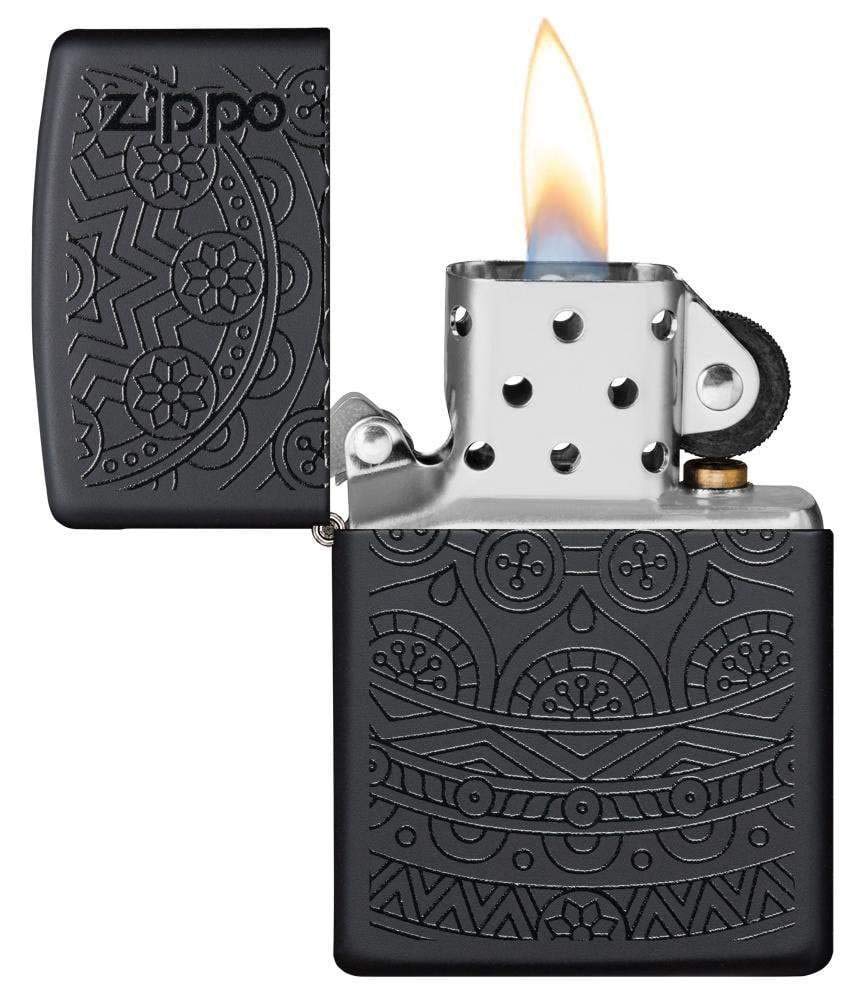Zippo Black Matte Pocket Lighter - Classic Windproof Design with Tone on Tone Finish | Perfect for Outdoor Adventures, Camping & Everyday Carry