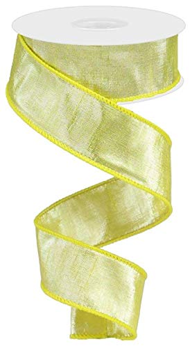 Metallic Dupioni Wired Edge Ribbon - 10 Yards (Goldenrod, Silver) 1.5 Inch Wide - Perfect for Gift Wrapping, Wedding Decorations, DIY Crafts and Home Decor