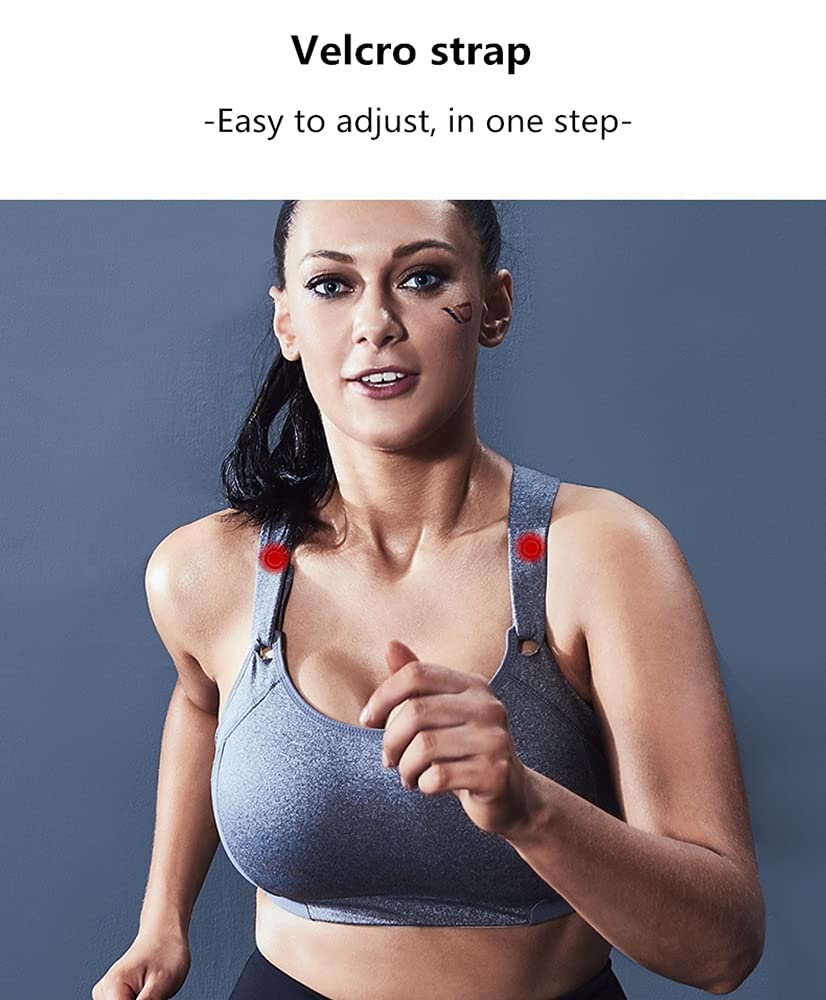 High Support Wireless Padded Sports Bras for Women - Plus Size Racerback Workout Bras for Running, Yoga & Gym