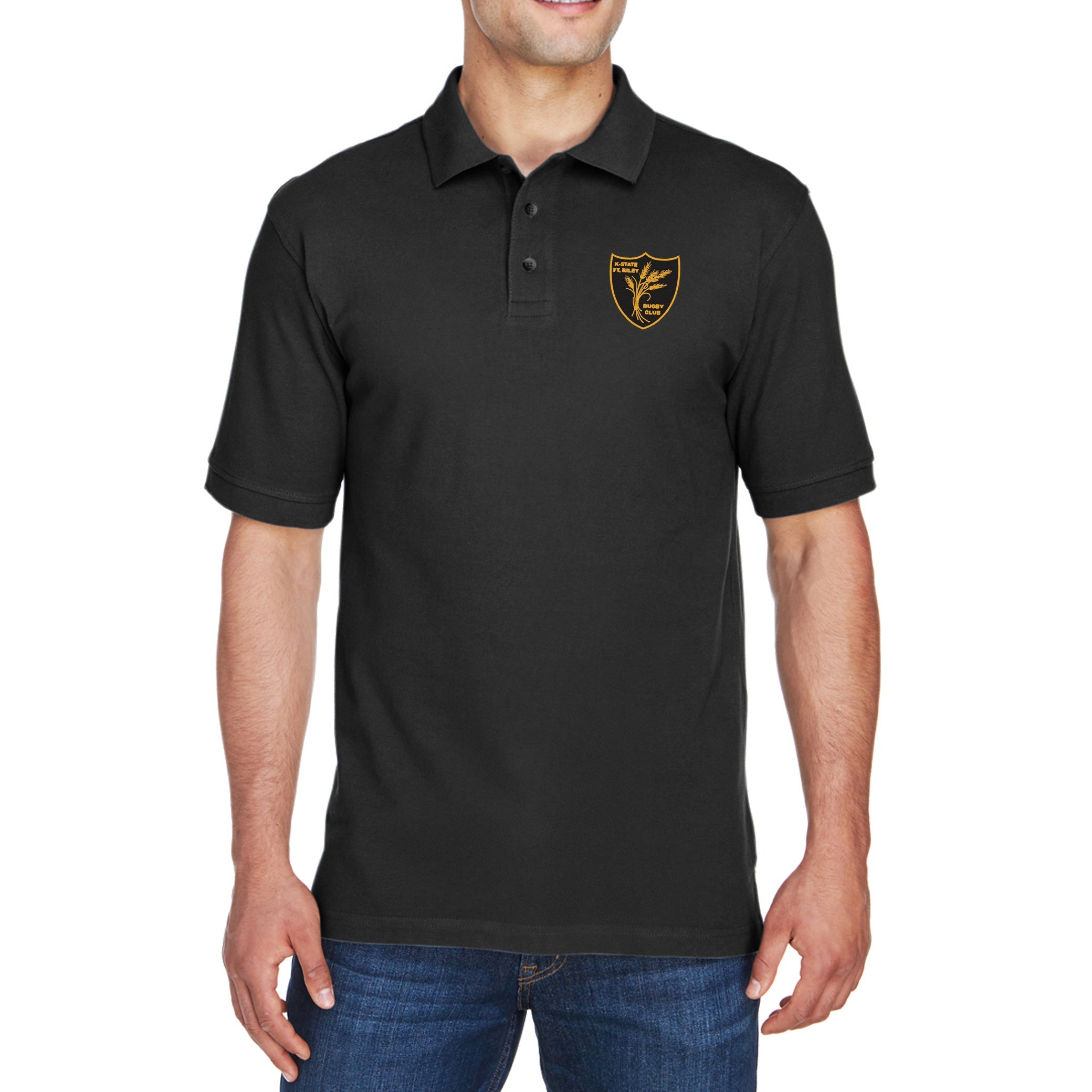 Premium KSUFR Rugby Ringspun Cotton Polo Shirt for Men - Breathable & Durable Athletic Wear - Perfect for Rugby, Golf, and Casual Outings