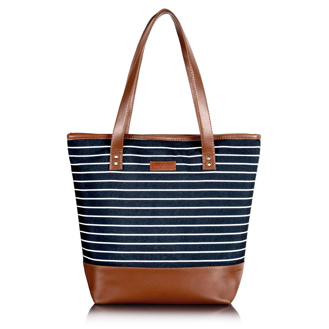 Lychee Print Women's Canvas Tote Bag - Blue Eco-Friendly Shoulder Bag for Shopping, Beach & Daily Use
