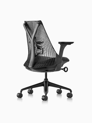 Herman Miller Sayl Ergonomic Office Chair - Black Mesh Back, Adjustable Height, Lumbar Support - Perfect for Home Office, Gaming & Workspace