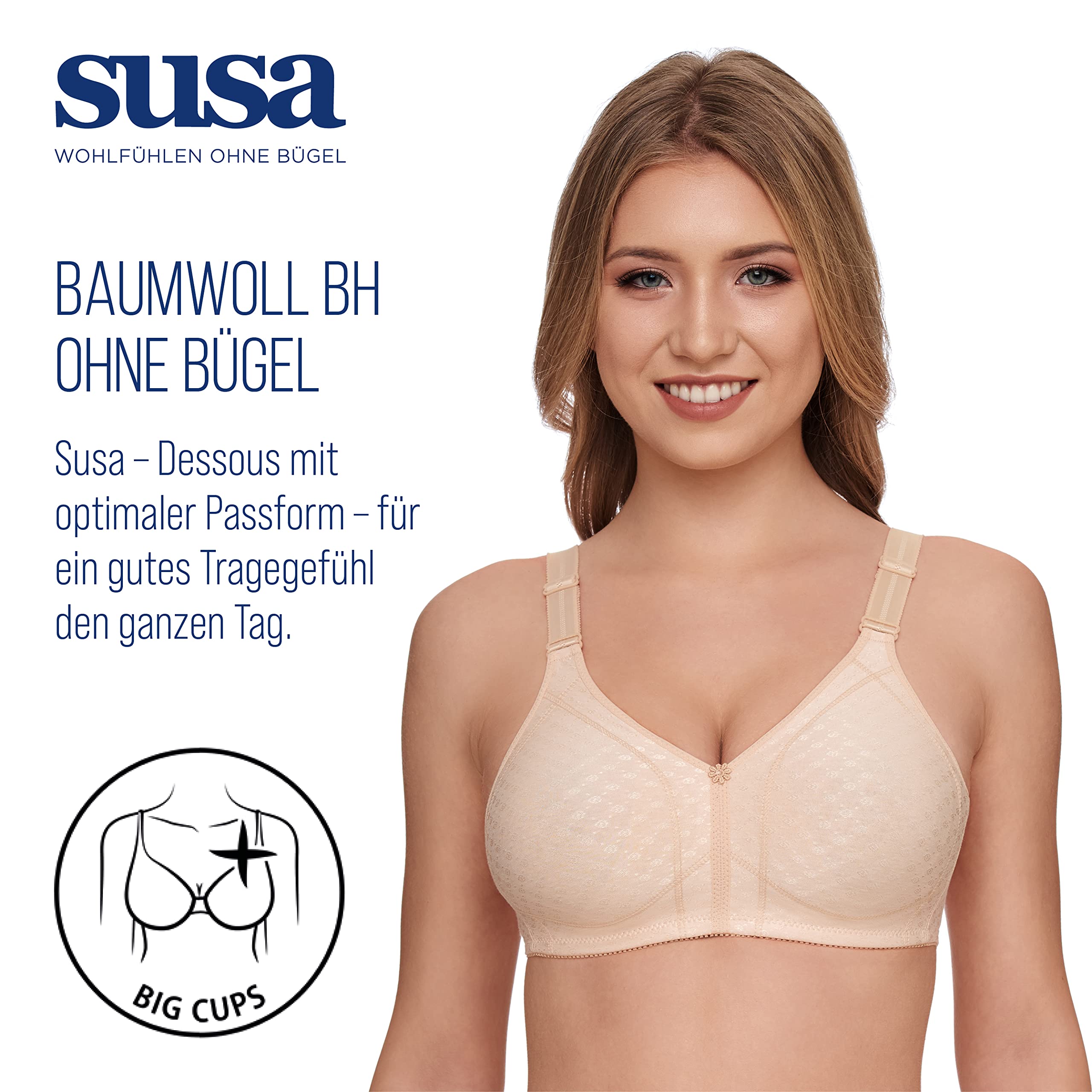 Women's Seamless Non-Wired Full Figure Bra 9638 for Comfort & Support