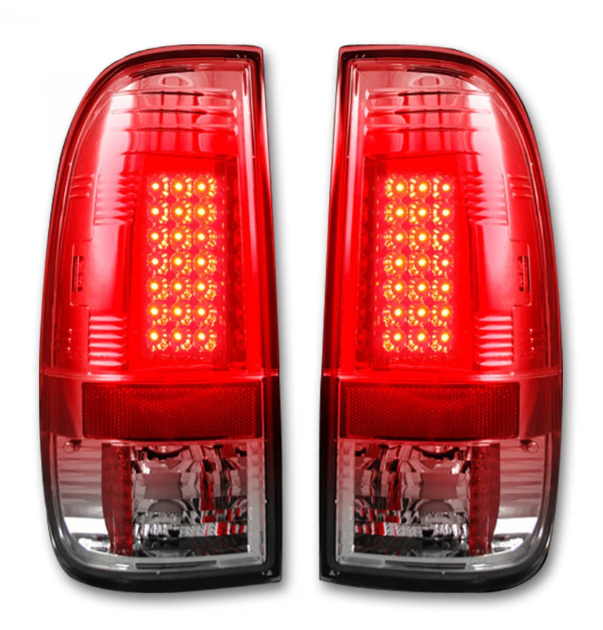 Ford Super Duty F250 F350 F450 F550 1999-2007 LED Tail Lights - Clear Lens Replacement for Enhanced Visibility & Safety - Perfect for Off-Roading, Towing & Night Driving