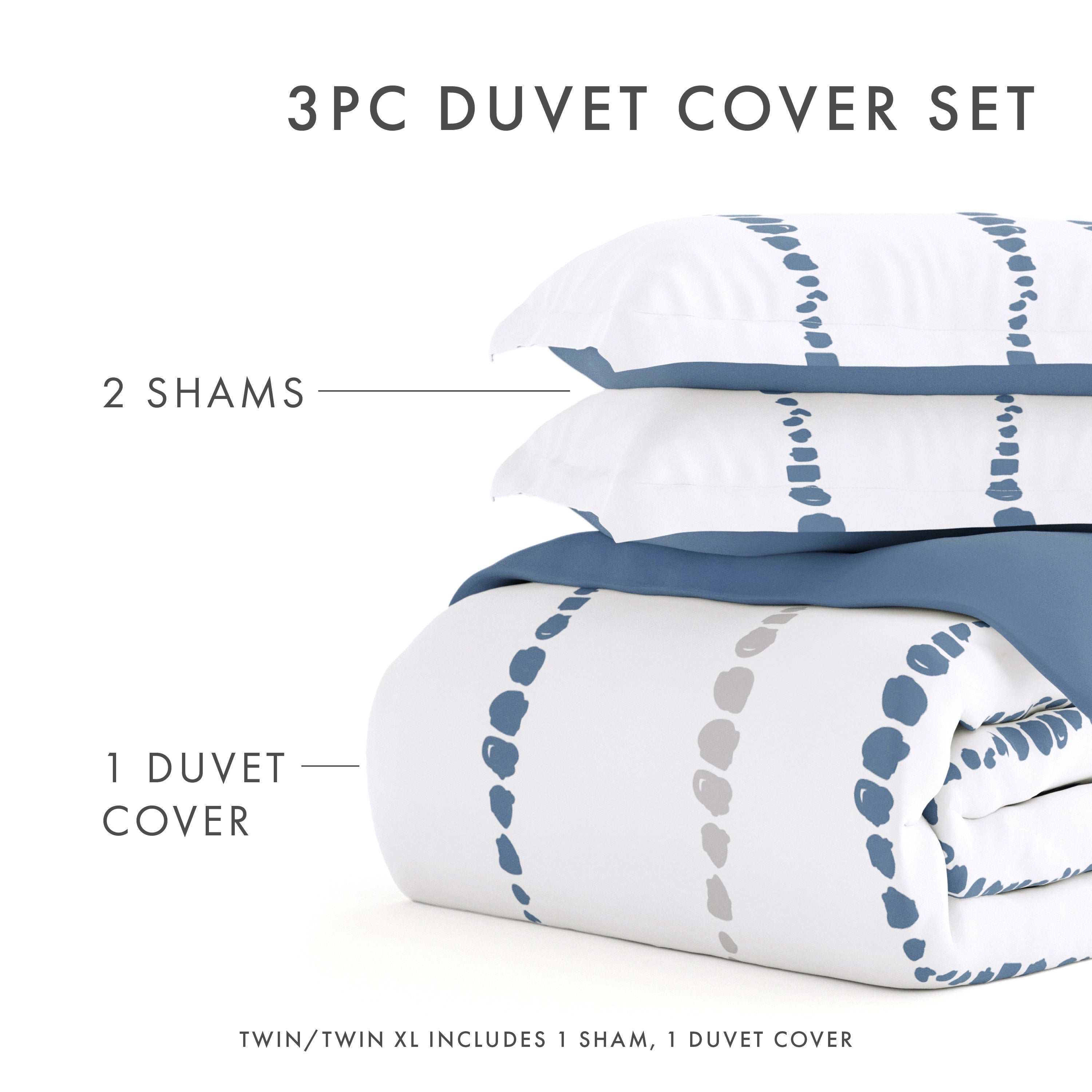 Stylish 3-Piece Duvet Cover Set - Queen Size Bedding with Pillowcases - Perfect for Master Bedroom, Guest Room & Dorm Decor