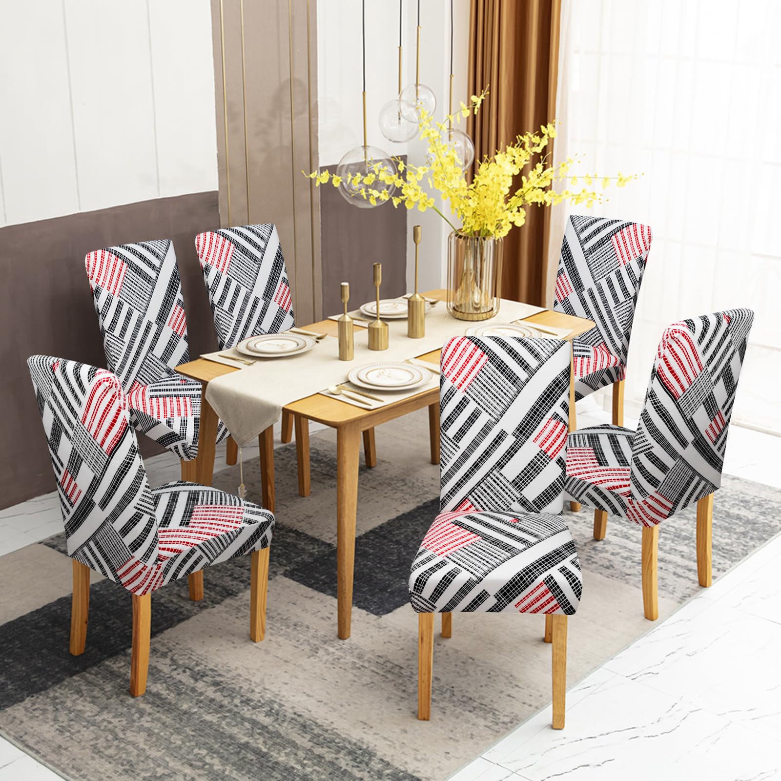 Stretch Dining Chair Covers Set of 4 - Washable Spandex Slipcovers for Kitchen, Hotel, Wedding & Home Decor - Perfect for Dining Room, Restaurant & Special Events