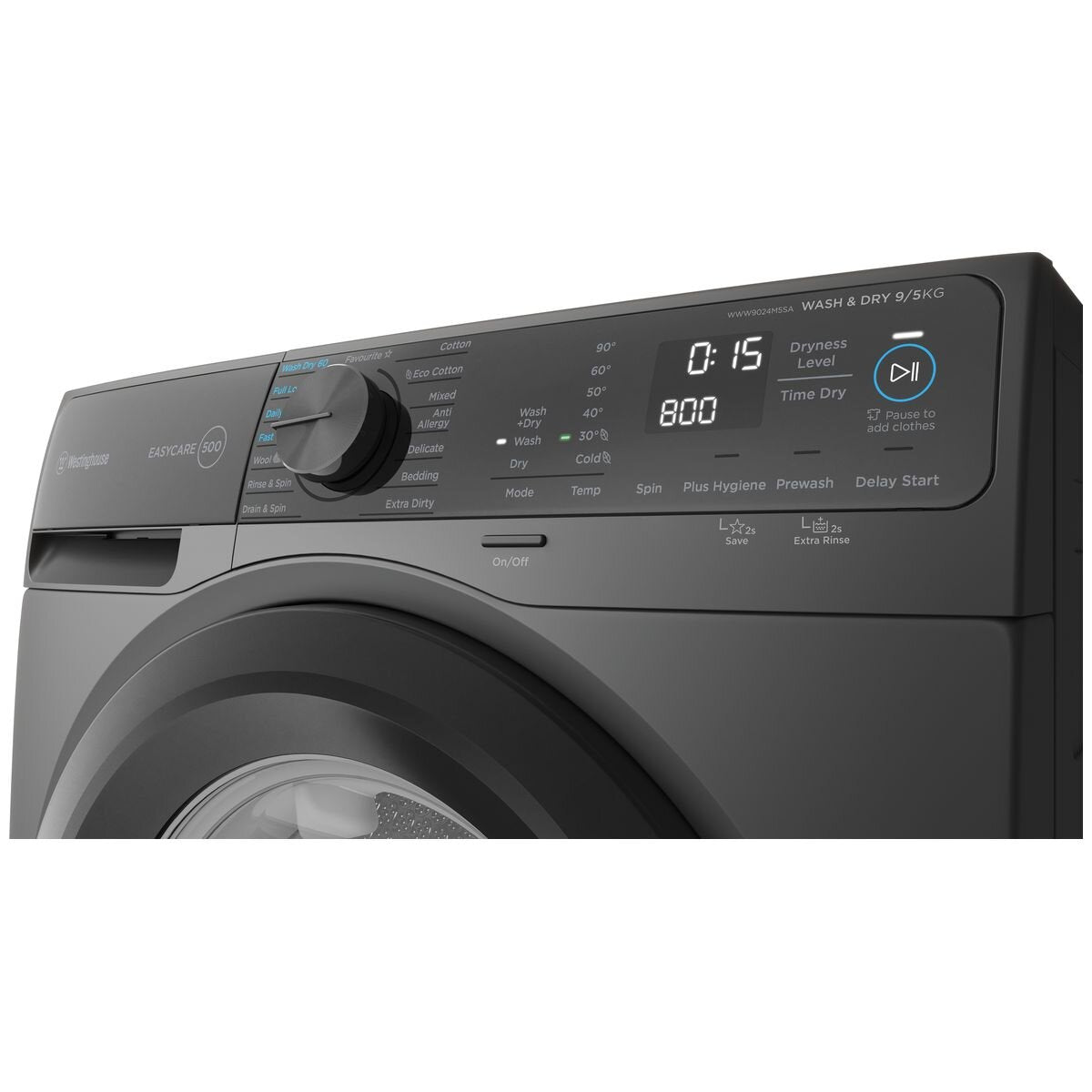 Westinghouse 9kg Front Load Washing Machine with EasyCare Technology - Energy Efficient, Quiet Operation (Model WWF9024M5SA) - Perfect for Apartments, Small Homes & Laundry Rooms