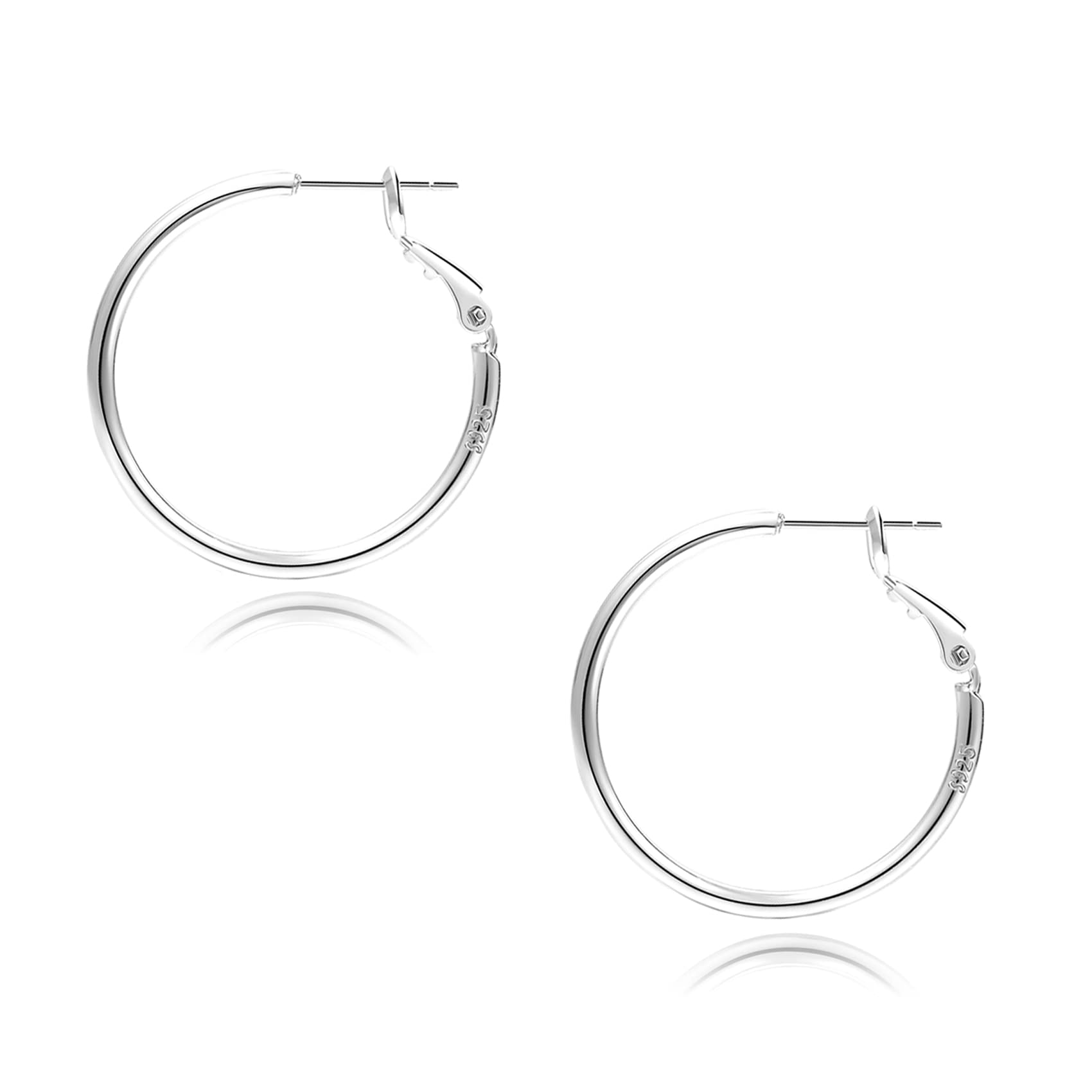 2mm Sterling Silver Big Hoop Earrings for Women | Gold Filled Large Hoop Earrings | Hypoallergenic Circle Endless Thin Hoops (20/30/40/50/60/70mm) | Perfect for Everyday Wear, Parties & Gifts | Aretes De Aro Elegantes