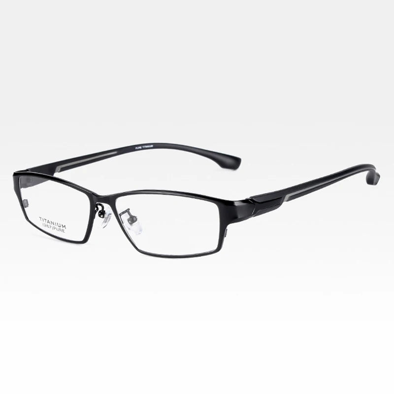 Brightzone Unisex Full Rim Square Titanium Alloy Eyeglasses 71374 - Lightweight Durable Glasses for Men & Women - Perfect for Reading, Work & Everyday Use