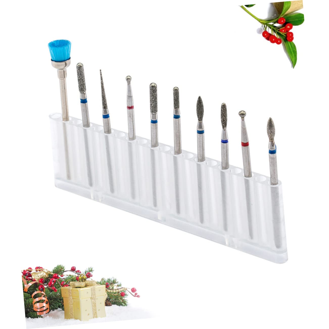 Professional 10-Piece Minkissy Nail Drill Bits Set - Silver Steel Manicure Grinding Heads for Acrylic, Gel & Natural Nails - Perfect for Salon & Home Nail Care