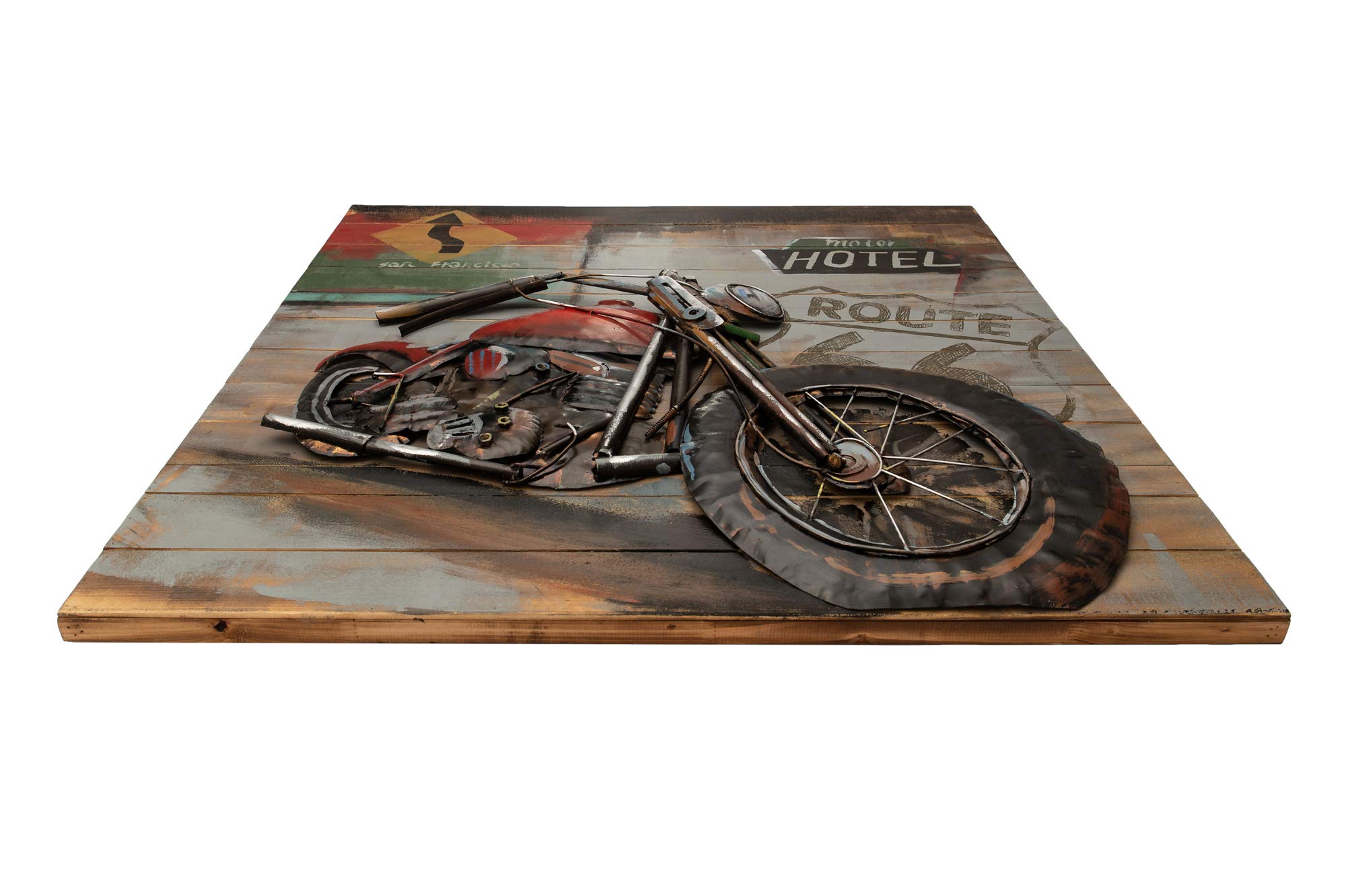 Handmade 3D Metal Wall Art - Unique Hammered Galvanized Steel with Hand-Painted Finish - Ready to Hang Home Decor for Living Room, Bedroom or Office