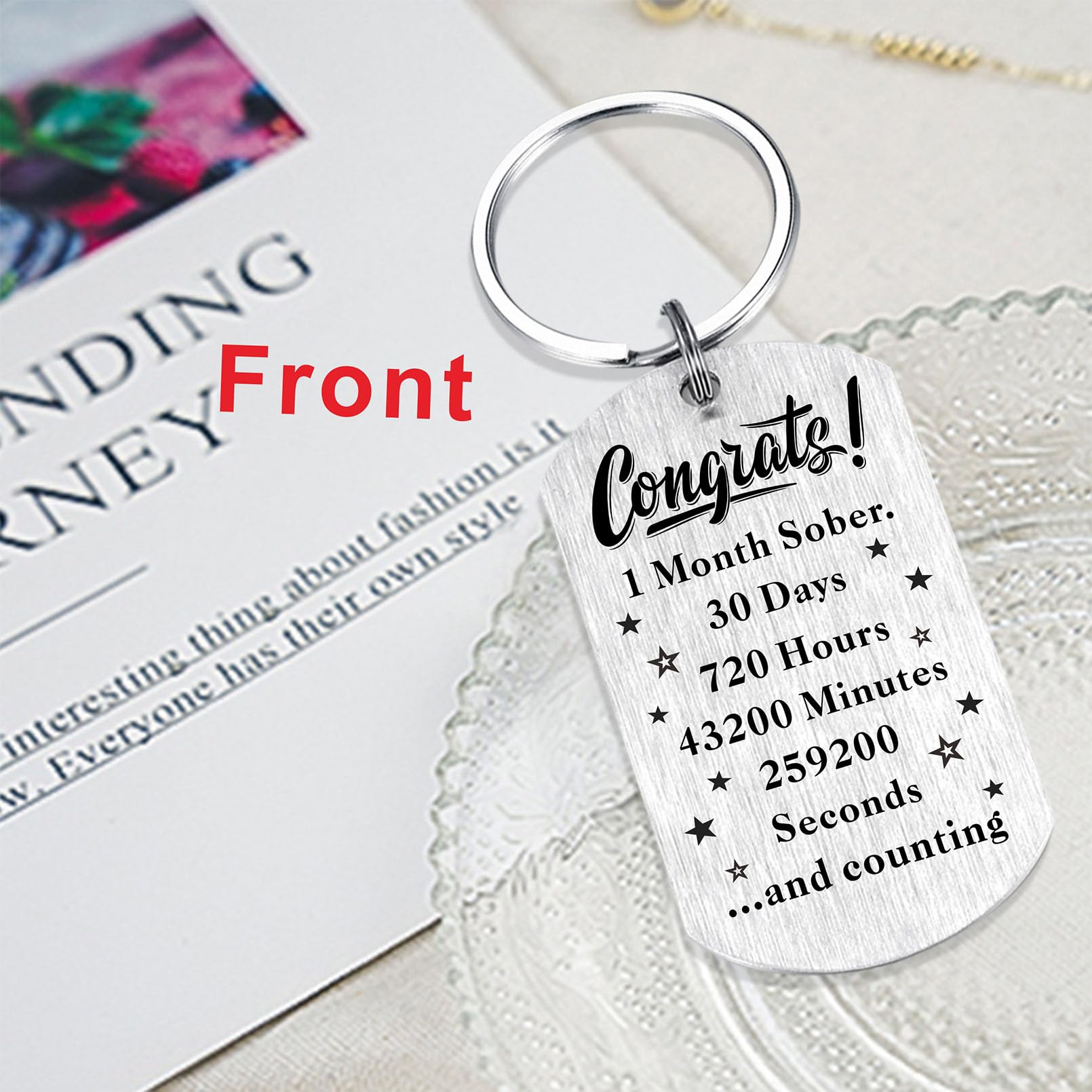 Laluminter Sobriety Gifts for Men & Women - Inspirational Sober Anniversary Keychain Keepsake - Thoughtful AA NA Recovery Gift for Alcohol-Free Lifestyle - Perfect for 1 Year, 5 Year, 10 Year Milestones - Ideal for Meetings, Celebrations & Daily Motivation