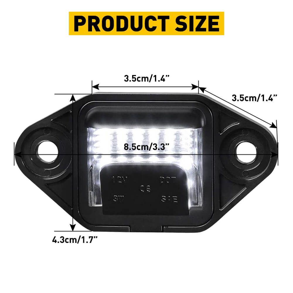 Bright White LED License Plate Light Assembly for 1992-2018 Ford E-Series (E150/E250/E350) & 1996-2007 Ford E450 - Easy Installation, Durable Replacement Bulbs - Perfect for Night Driving & Enhanced Vehicle Visibility