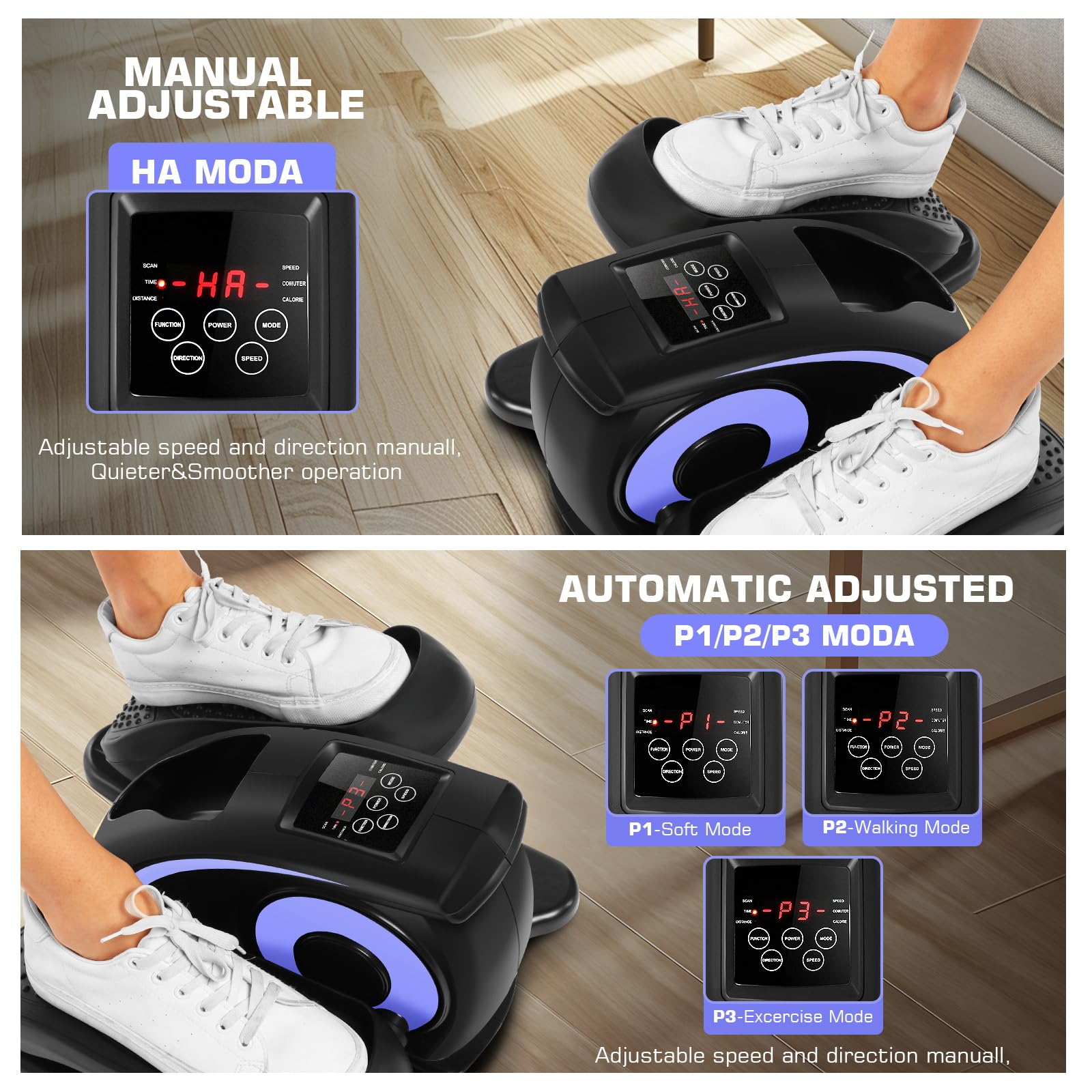 ANCHEER Under Desk Elliptical Machine - Electric Seated Pedal Exerciser for Home & Office, Mini Elliptical Trainer with LCD Display & Remote Control - Ideal for Seniors, Physical Therapy & Low-Impact Workouts While Sitting at Desk or Watching TV