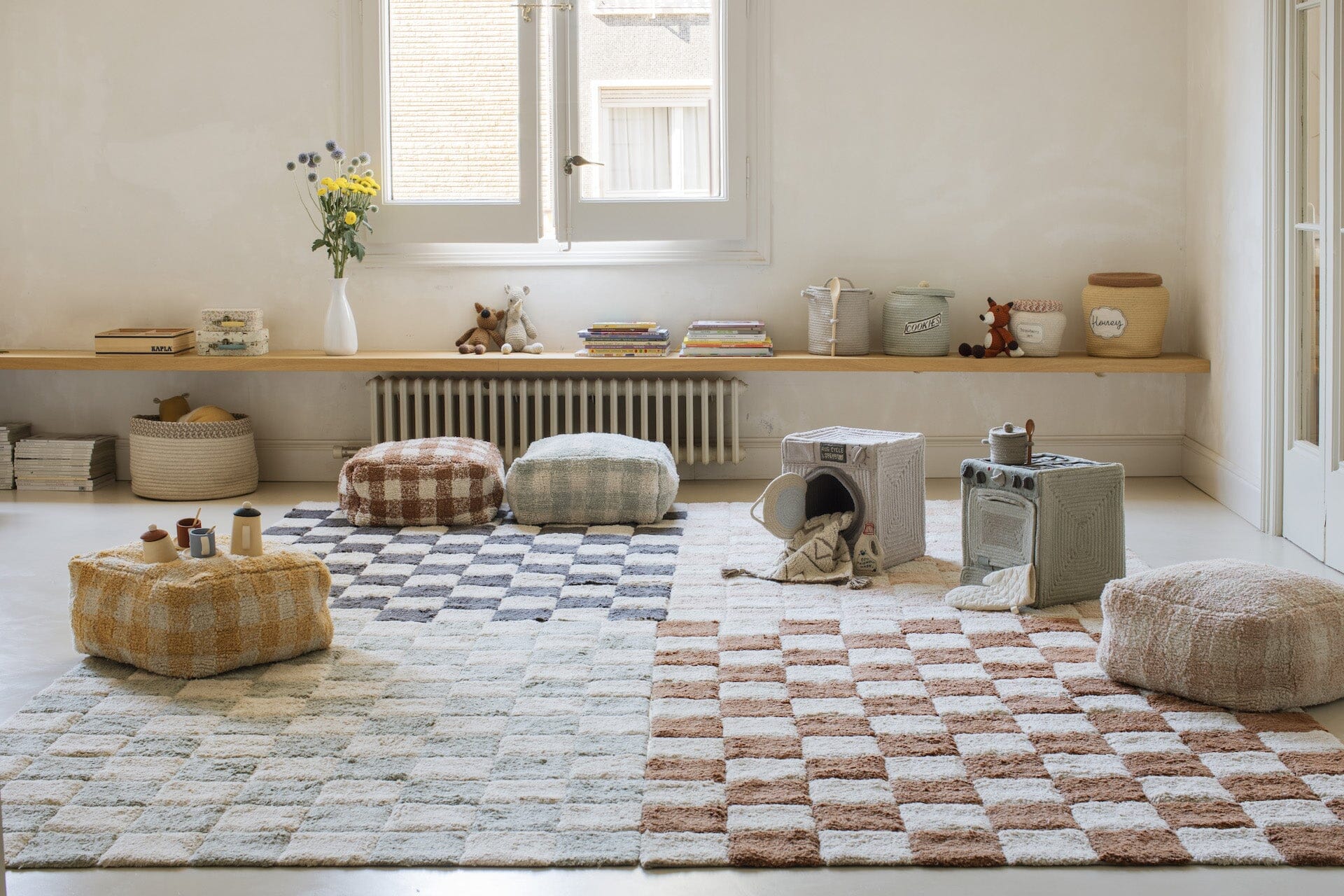 Lorena Canals Machine Washable Rug - Non-Slip Kitchen Floor Mat with Tile Design | Perfect for Kitchens, Dining Rooms, and High-Traffic Areas