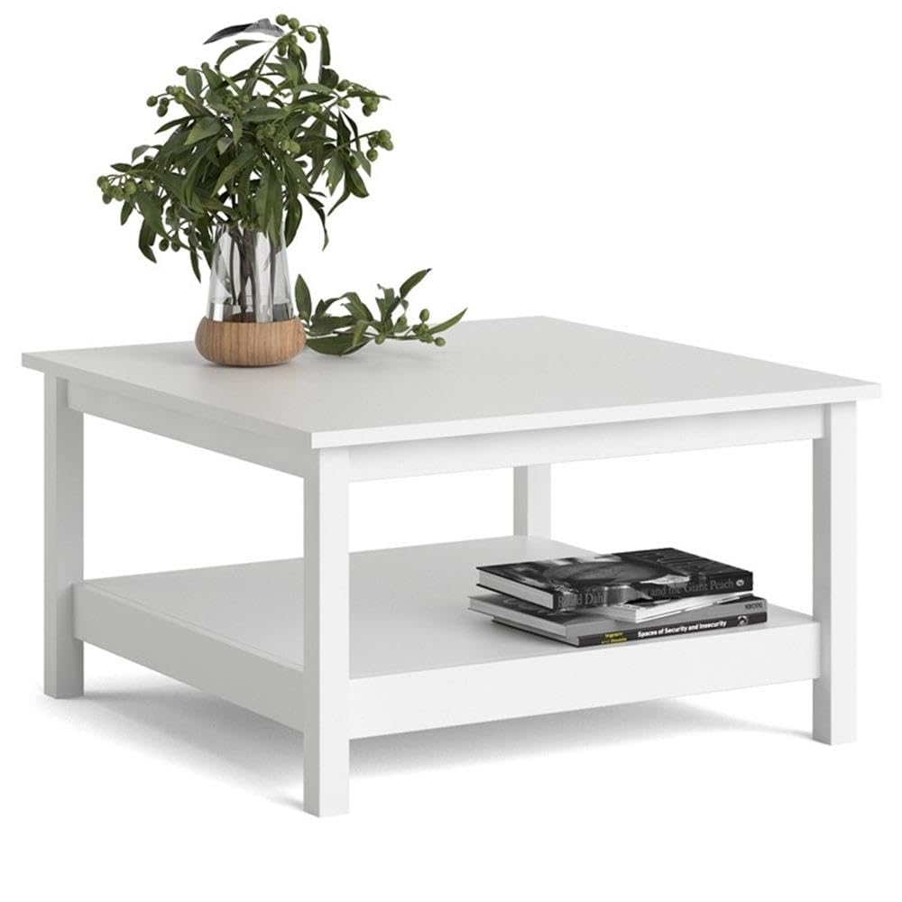 Tvilum White Madrid Coffee Table - Modern Scandinavian Design for Living Room, Lounge & Office - Durable & Stylish Home Decor