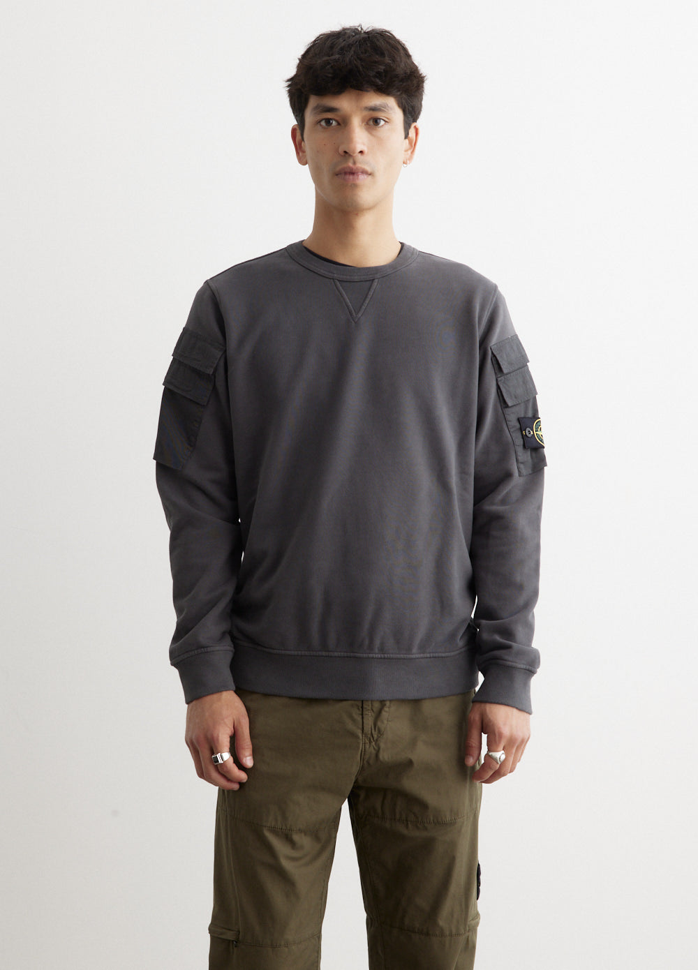 Badge Pocket Sleeve Sweatshirt - Comfortable Pullover Hoodie with Front Pocket for ID Badges | Perfect for Work, School & Casual Wear