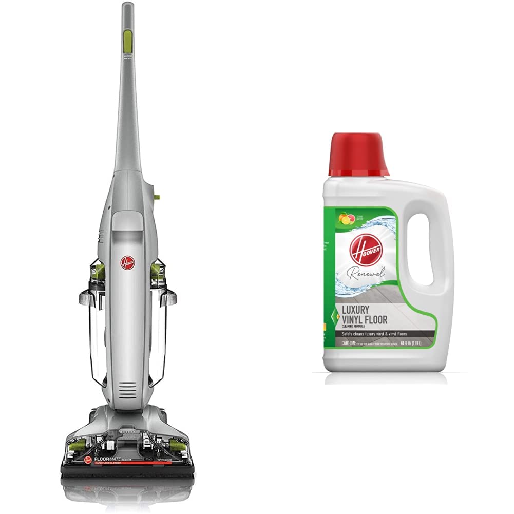 Hoover FloorMate Deluxe Hard Floor Cleaner Machine FH40160PC & Renewal Luxury Vinyl Floor Cleaner Solution 64oz AH31454 - Ideal for Tile, Laminate, Vinyl & Hardwood Floors Cleaning