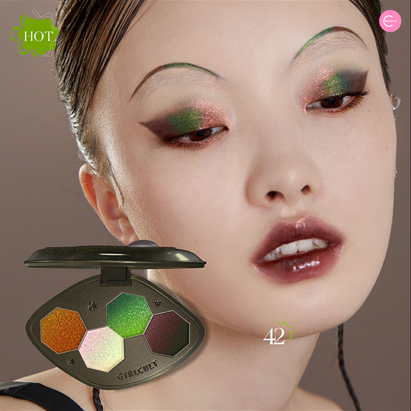 Girlcult Cyber Chaizi Series Quad Eyeshadow Palette - Vegan & Cruelty-Free Makeup for Bold Eye Looks - Perfect for Party, Date Night, and Festival Makeup