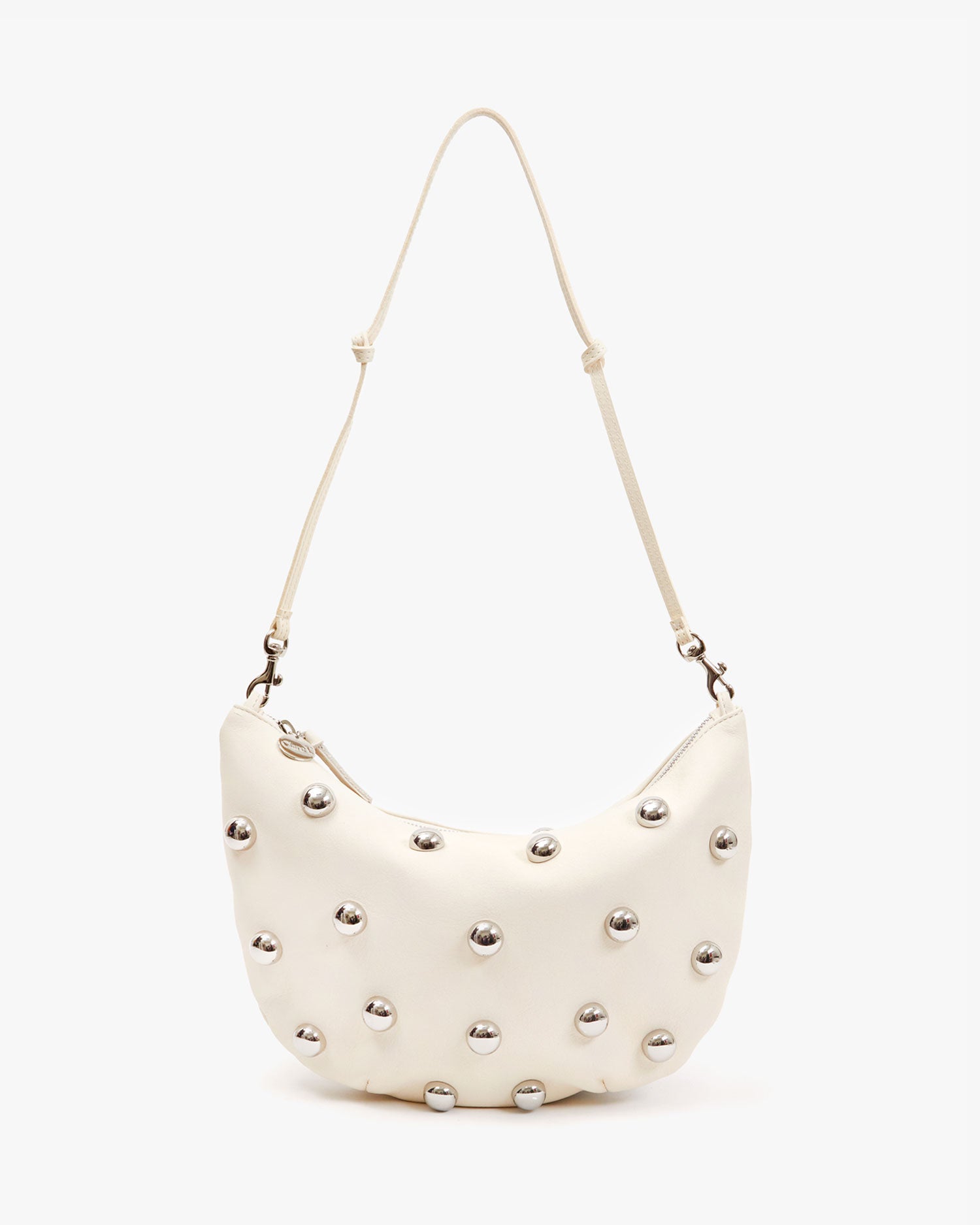 Lune Cream Lisse W Studs - Stylish Women's Handbag with Studded Design for Casual Outings, Work & Evening Events