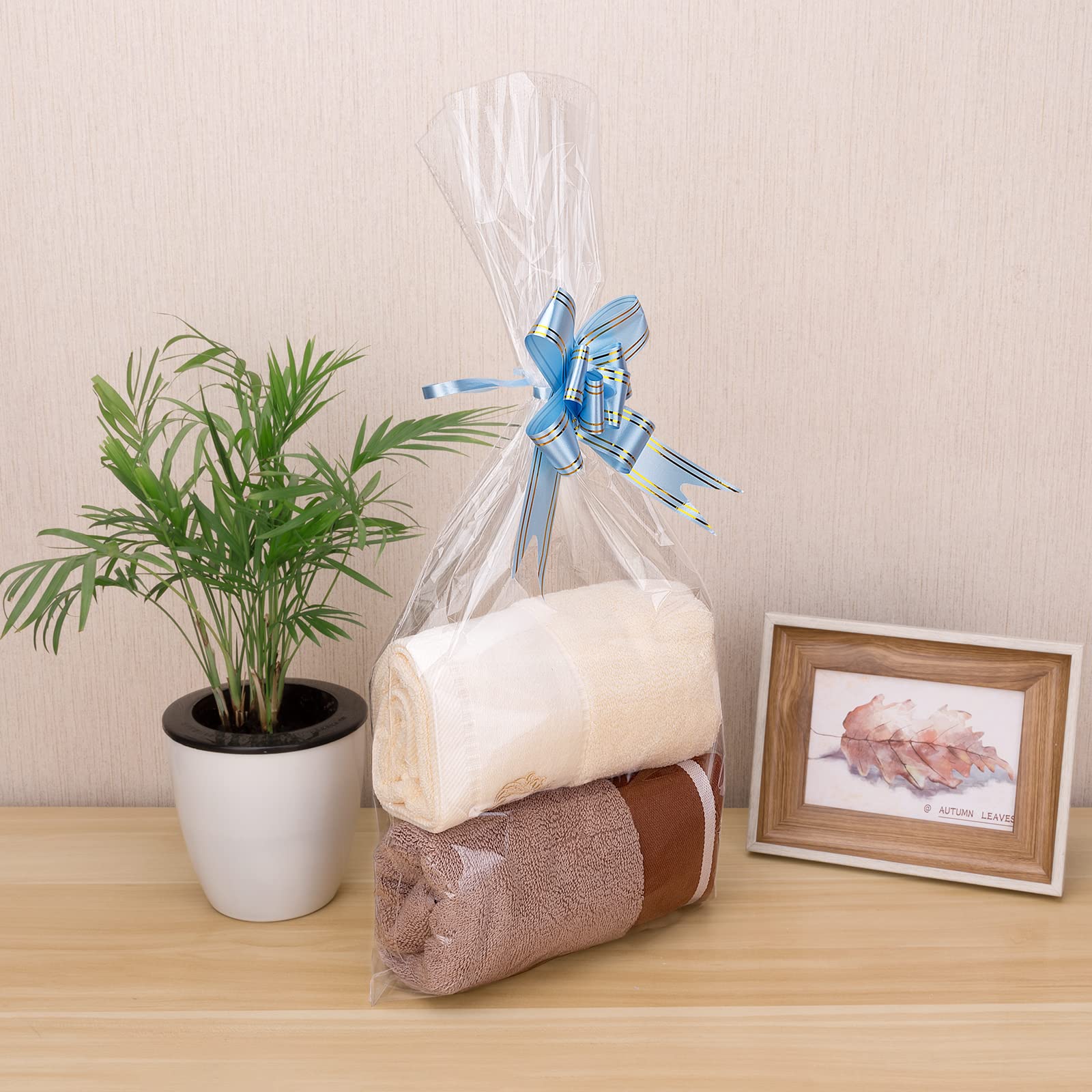 Awpeye 50 Pack Clear Cellophane Gift Bags - 2 Mil Thick Wide Opening for Mugs, Wine Bottles & Small Baskets | Perfect for Party Favors, Wedding Gifts & Retail Packaging