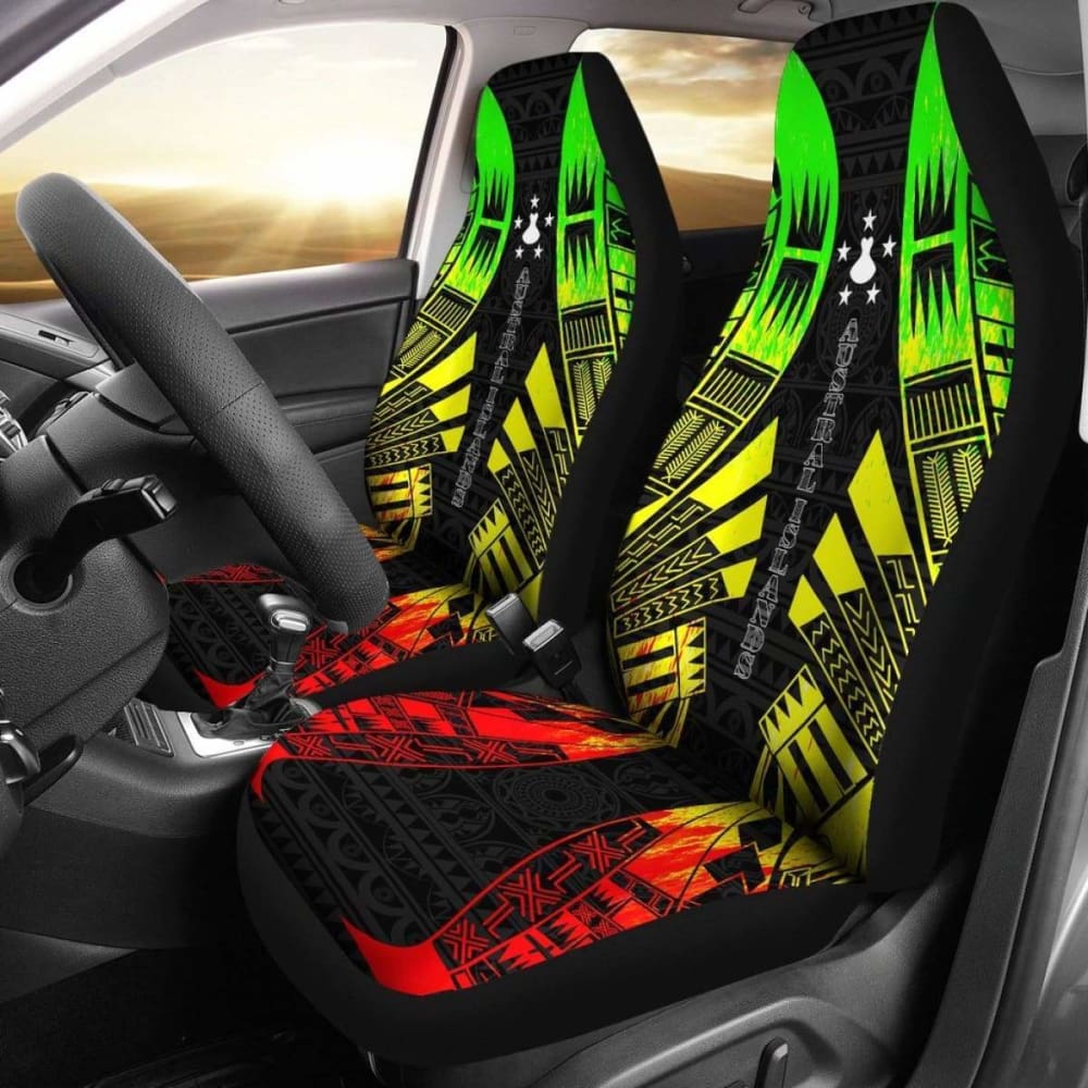 Premium Austral Islands Car Seat Covers with Polynesian Tattoo & Reggae Design - Durable & Stylish Protection for Cars, Trucks & SUVs - Perfect for Travel, Commuting & Tropical-Themed Vehicle Decor