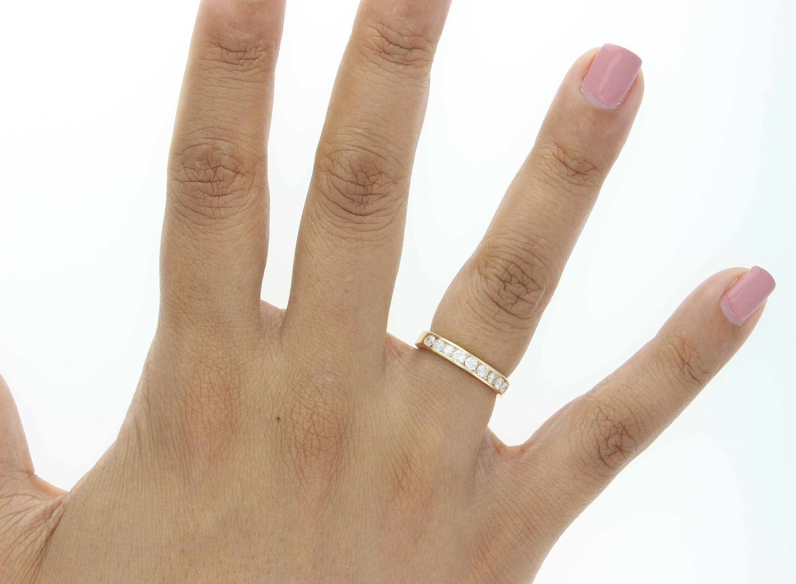 0.5 Carat Channel Set Diamond Wedding Band Ring - 14K Yellow Gold for Women - Perfect for Bridal, Anniversary & Special Occasion Gifts