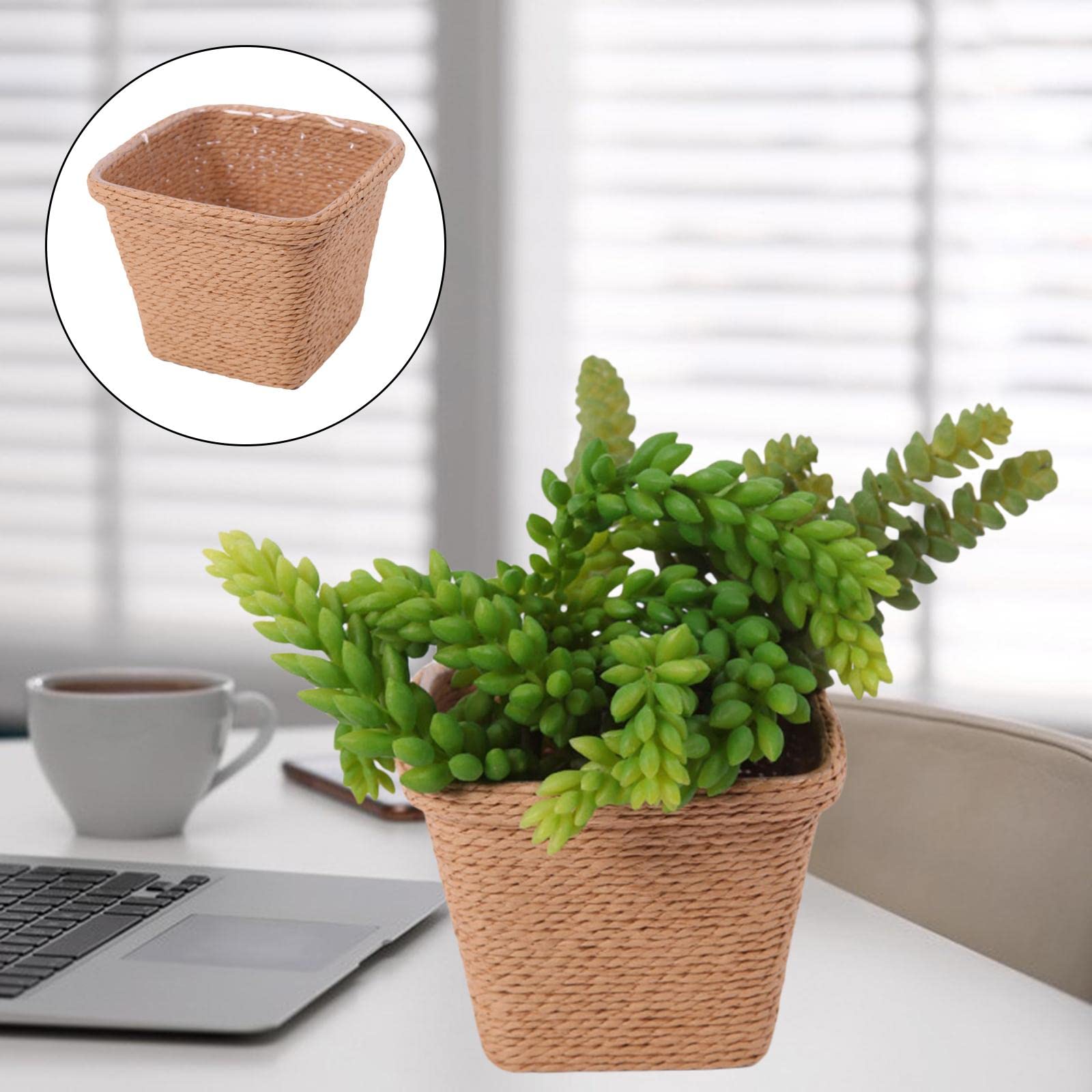 Natural Woven Seagrass Storage Baskets - Eco-Friendly Wicker Organizing Bins for Laundry, Bathroom, Pantry & Closet | Perfect for Home Organization & Shelf Decor
